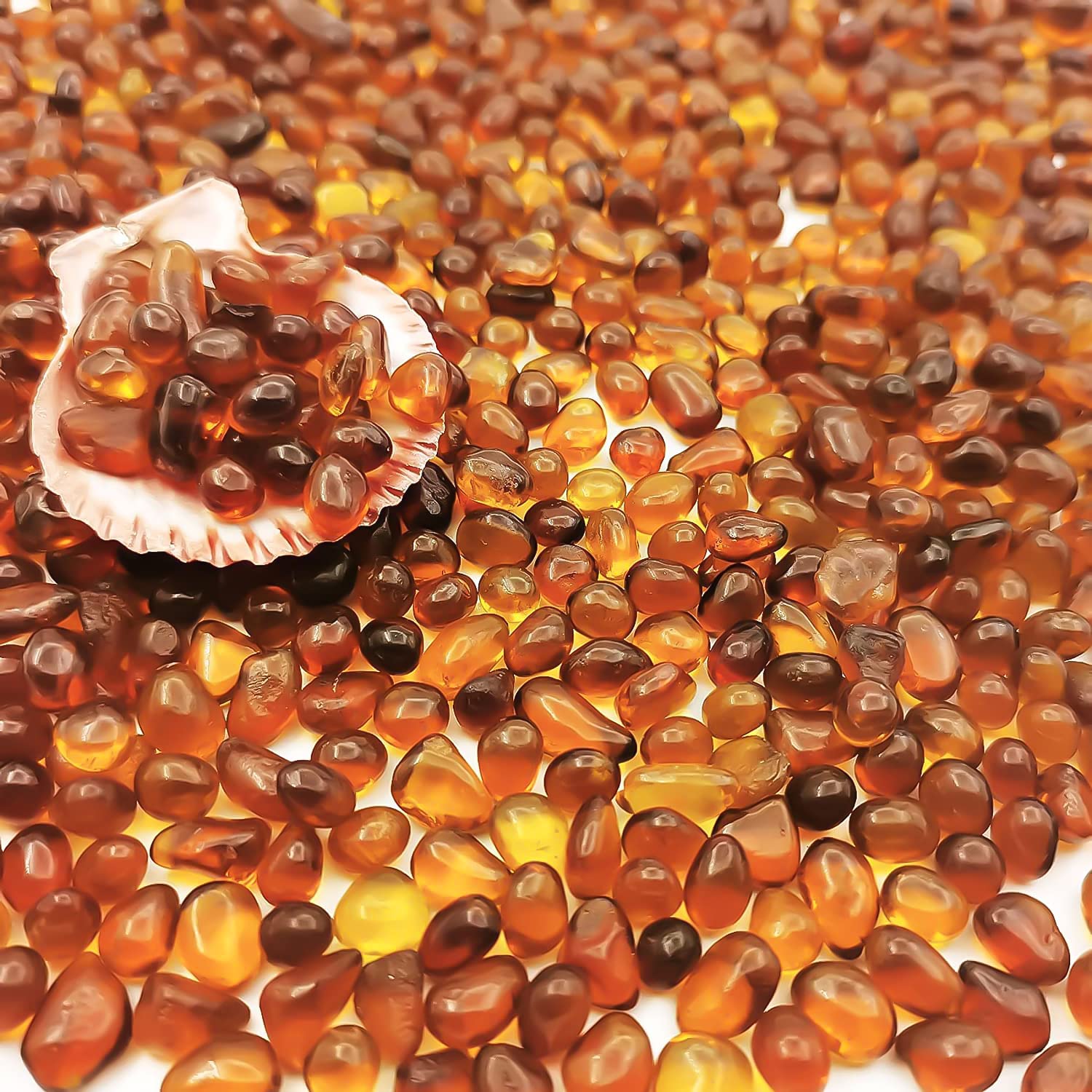 Keedolla Aquarium Sea Glass Pebble Stones, 6-9mm Fish Tank Gravel Marble Rock for Aquarium, Fish Turtle Tank, Vase Fillers, Gard