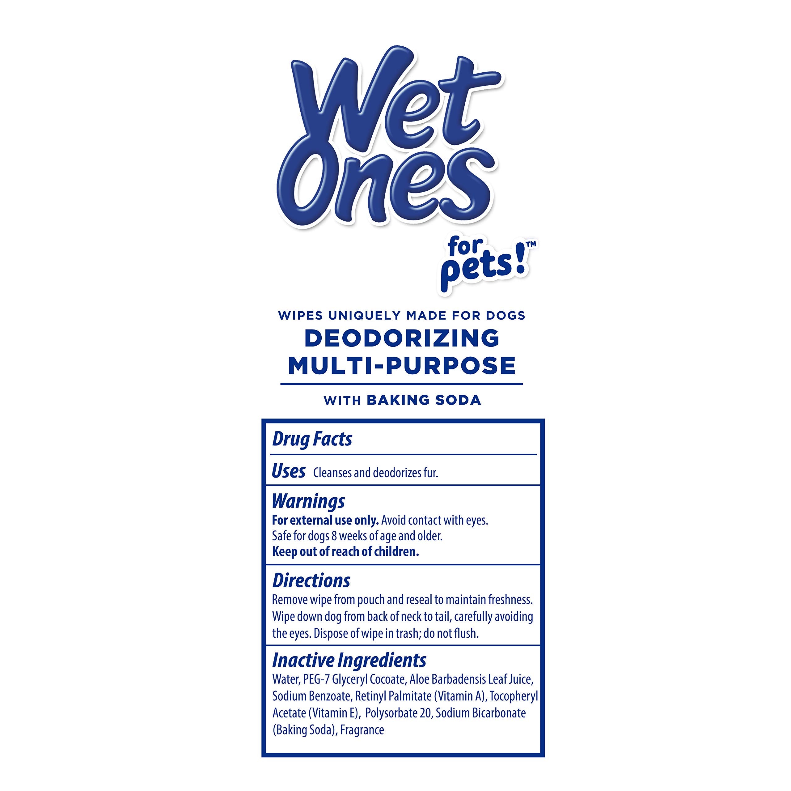 Wet Ones For Pets Deodorizing Multi-Purpose Dog Wipes With Baking Soda, 50 Count - 3 Pack| Dog Deodorizing Wipes For All Dogs In Tropical Splash Scent, Wipes For Deodorizing Dogs