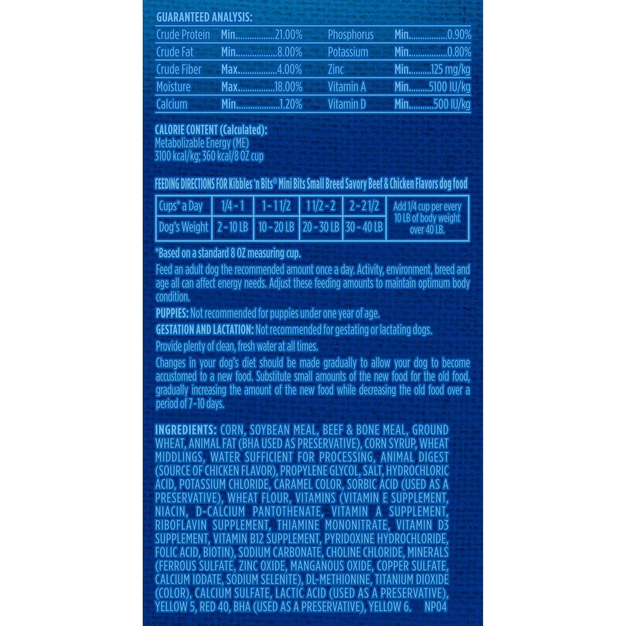 Kibbles N Bits Small Breed Mini Bits Savory Beef & Chicken Flavors Dog Food, 16-Pound