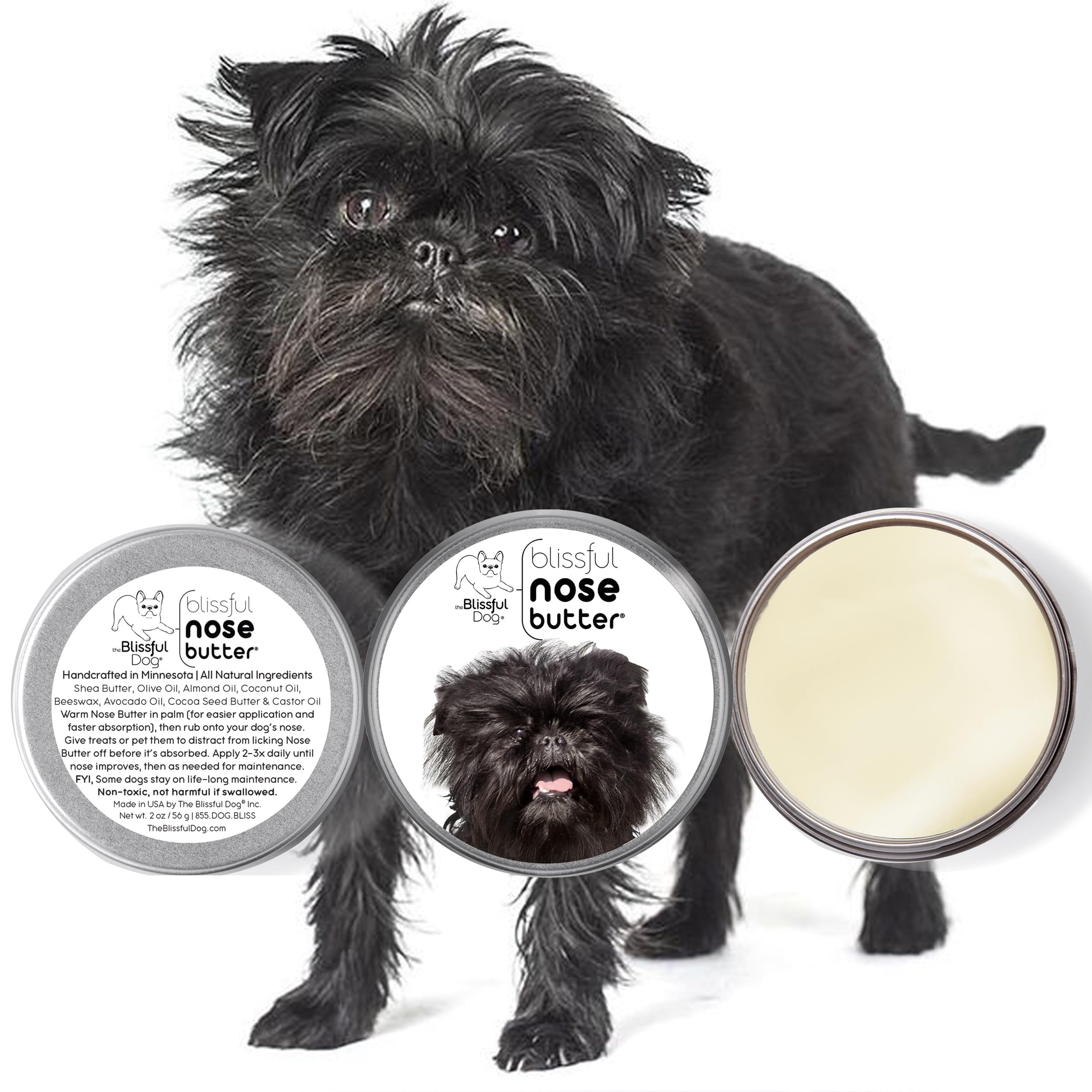 The Blissful Dog Affenpinscher Unscented Nose Butter - Dog Nose Butter, 1 Ounce
