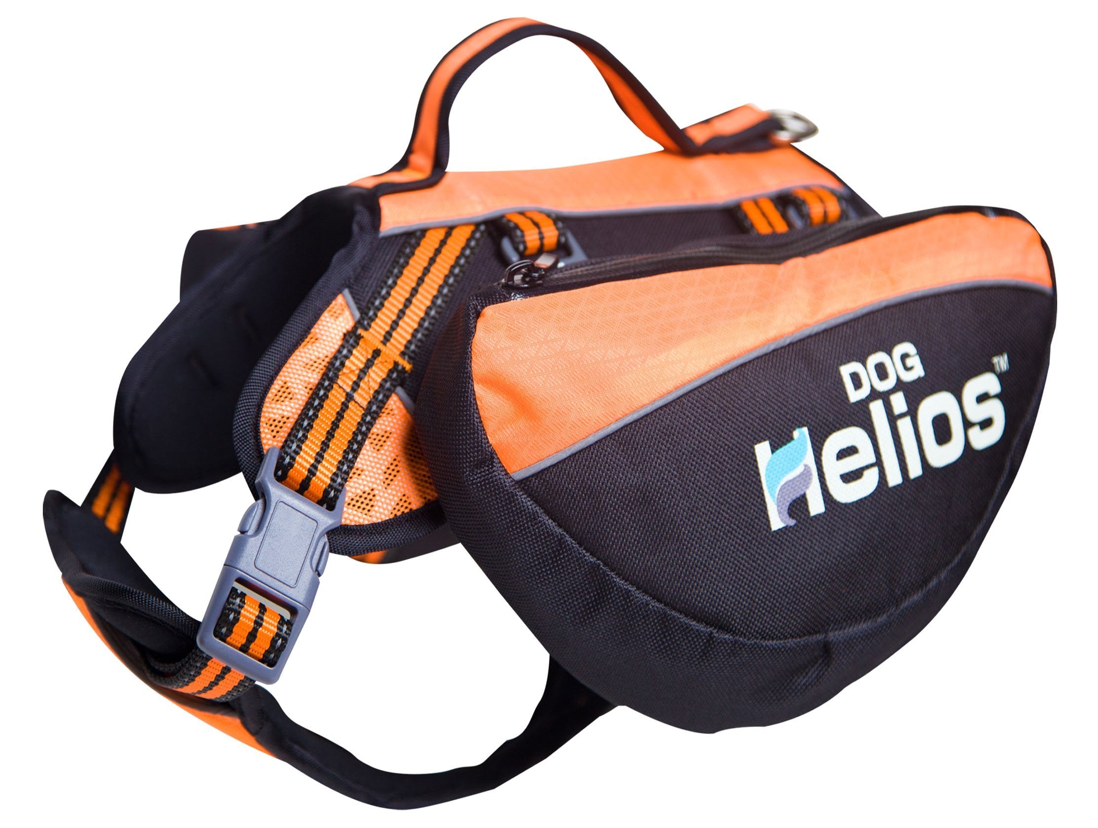 DOGHELIOS Freestyle 3-in-1 Explorer Sporty Fashion Convertible Pet Dog Backpack, Harness and Leash, Medium, Orange