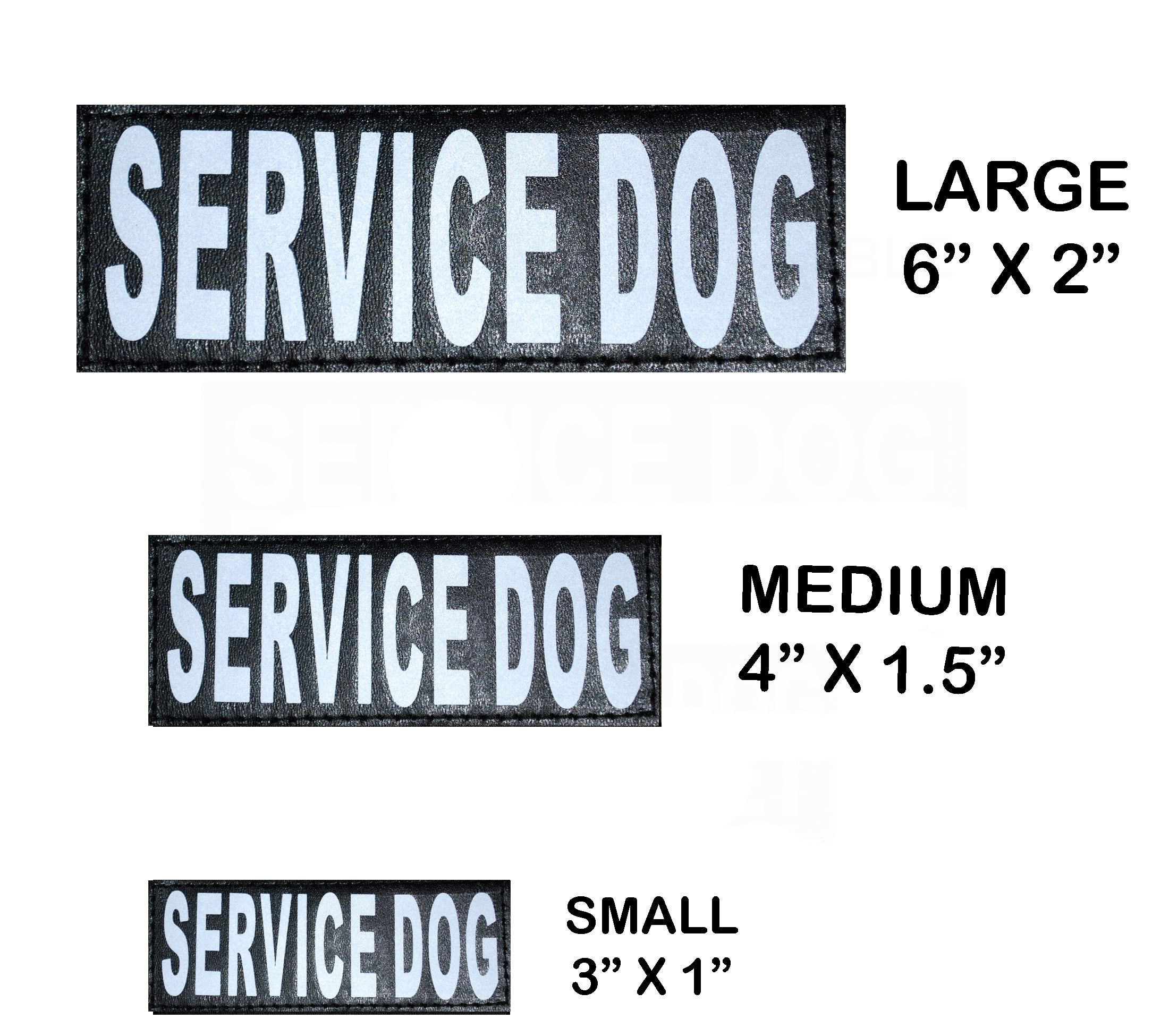 Doggie Stylz Set of 2 Reflective Service Dog Removable Patches with Hook Backing for Working Dog Harnesses & Vests. Durable and