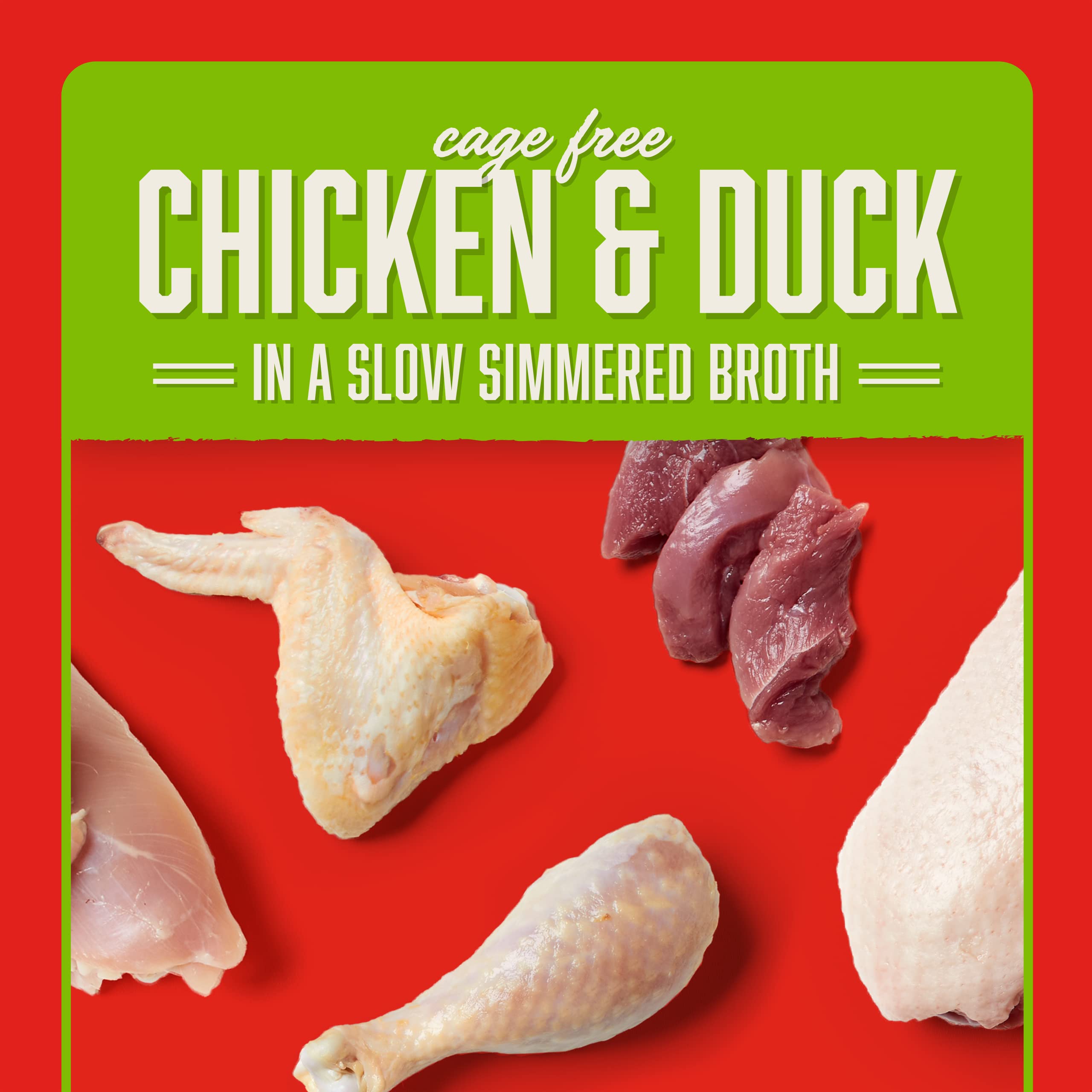 Stella & Chewys Cage Free Chicken & Duck Shredrs - Premium Dog Food Pouches - Perfect For Picky Eaters- 24 Pack, 2.8oz Each