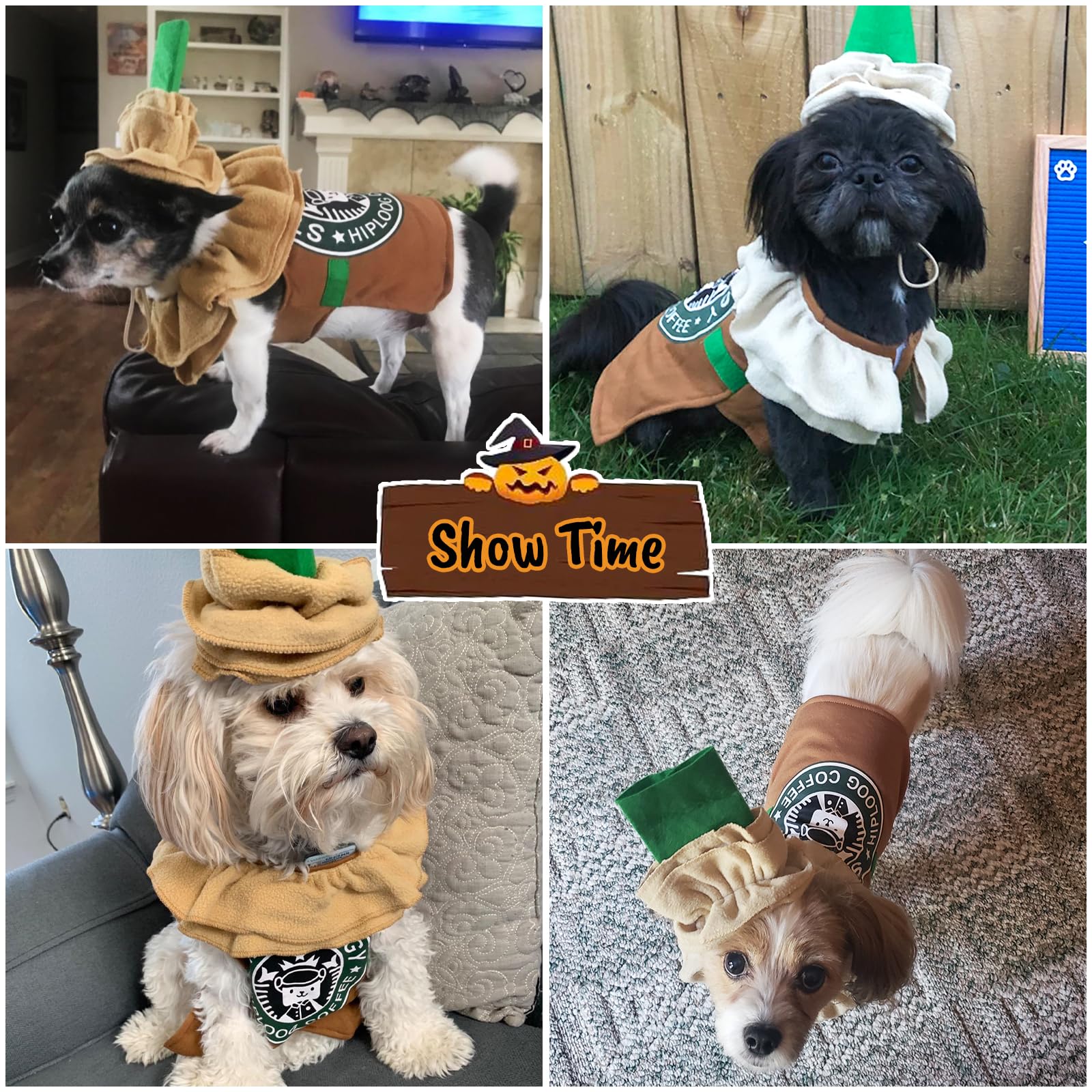 Latte Dog Costume Dog Halloween Costume, Coffee Dog Costumes Halloween Christmas Pet Cat Costume, Pet Costumes For Small Medium