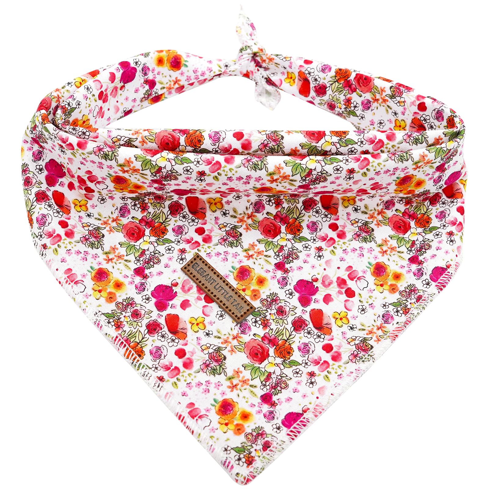 Elegant Little Tail Dog Bandanas - 1Pc Washable Cotton Summer Kerchief Reversible Bibs Scarf For Small To Large Dogs