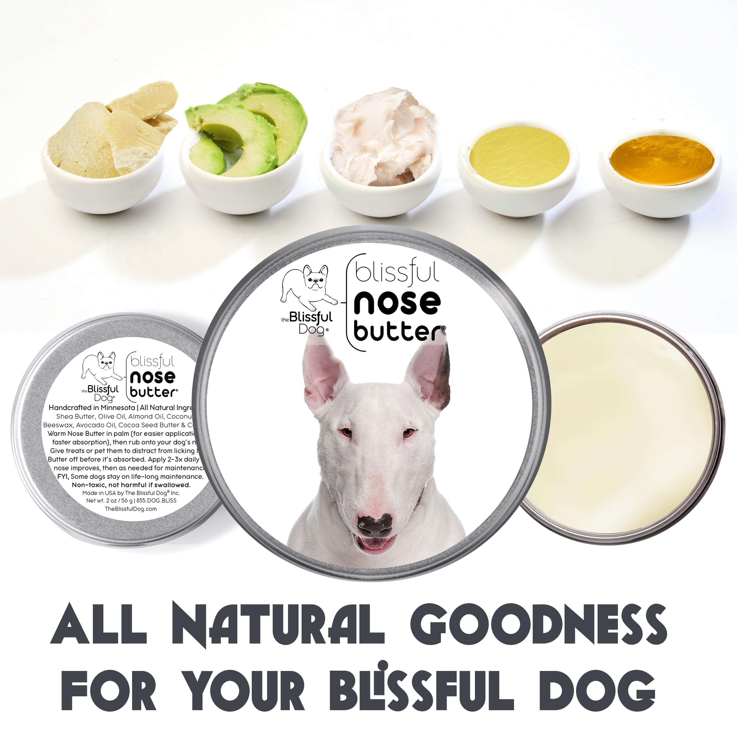 The Blissful Dog Bull Terrier Unscented Nose Butter, 4 oz