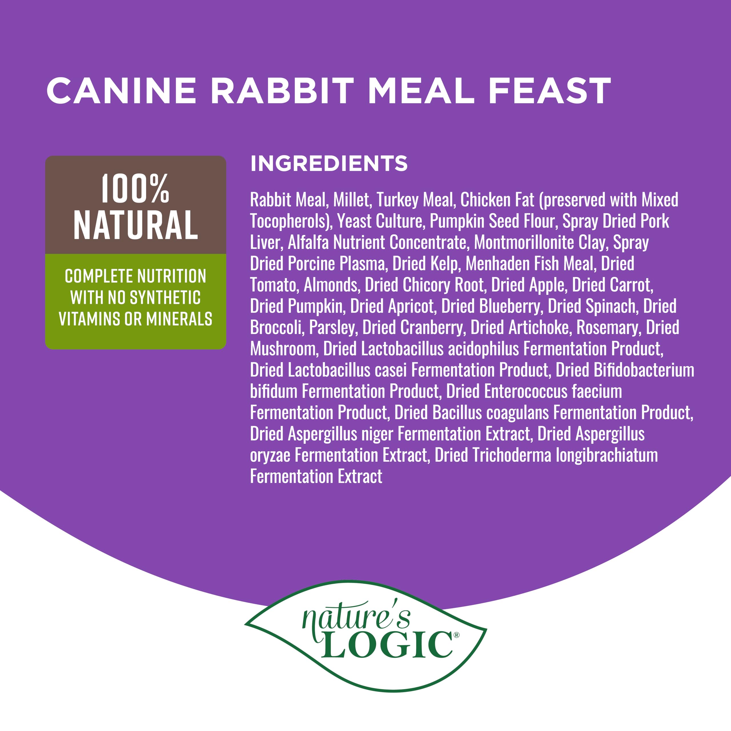 Natures Logic Canine Rabbit Meal Feast, 4.4lbs