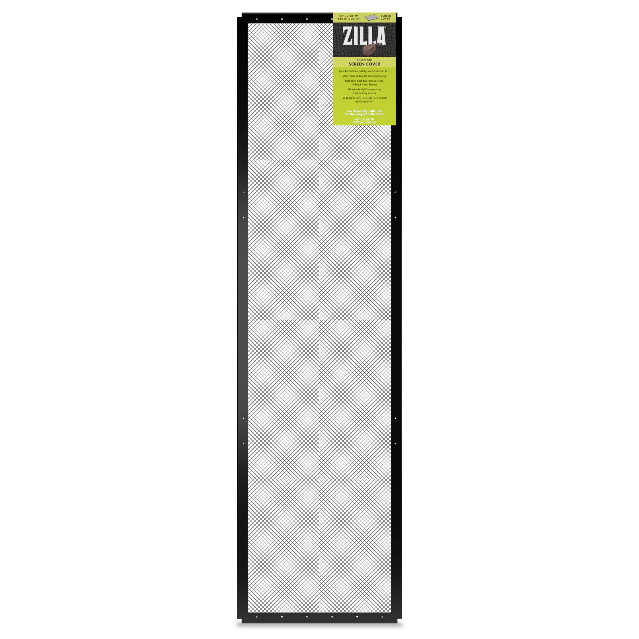 Zilla Reptile Terrarium Covers Fresh Air Screen, 48X13-Inch