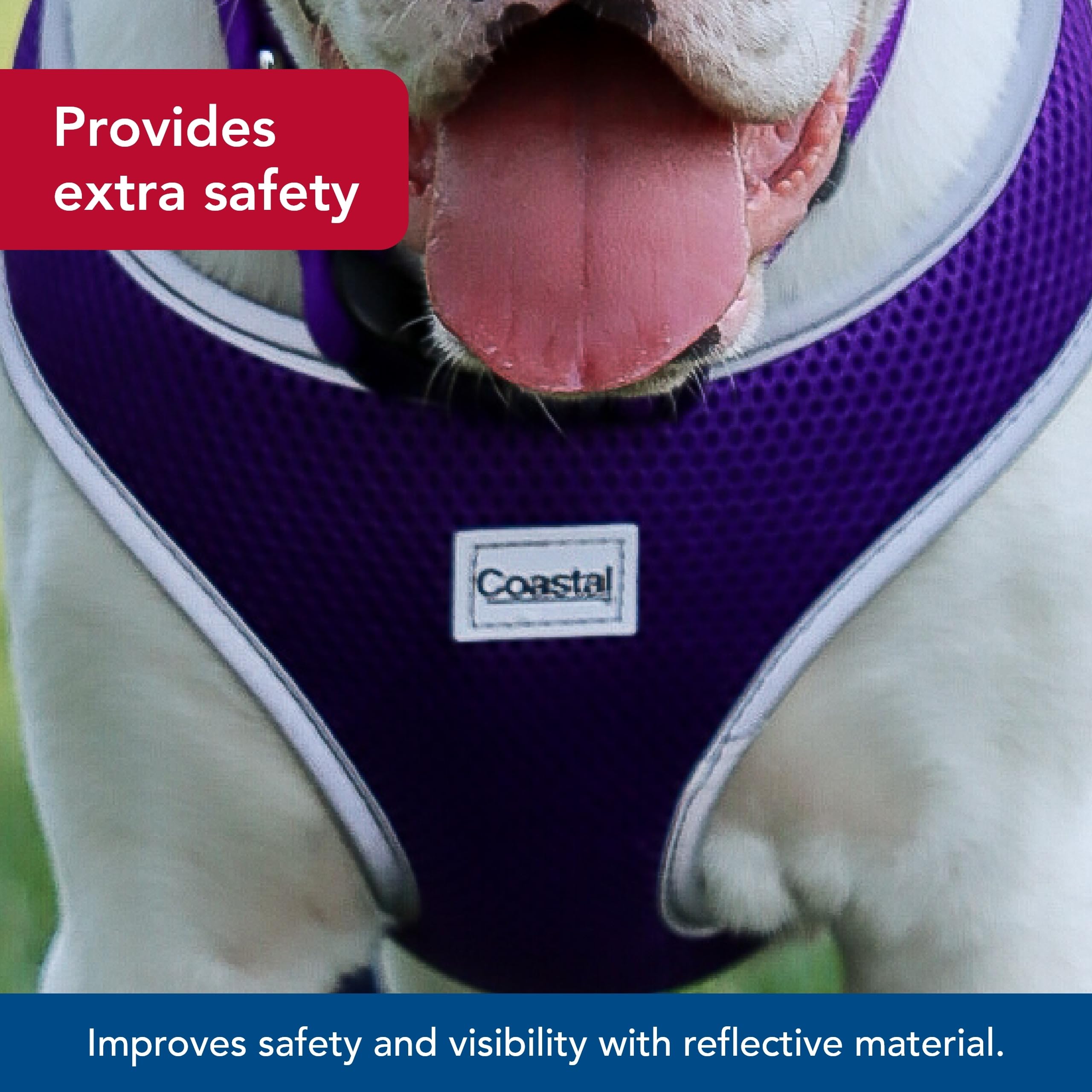 Coastal Pet Comfort Soft Reflective Wrap Adjustable Dog Harness - No-Pull Dog Harness For Small & Large Dogs - Neon Pink - 5/8''