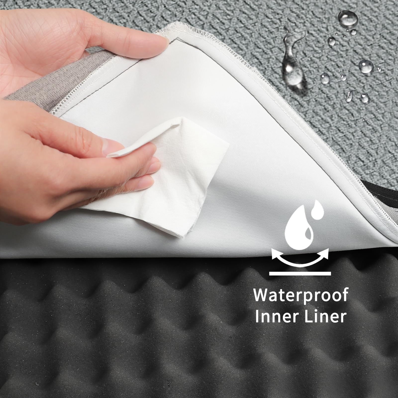 Large Dog Bed - Dog Crate Bed Orthopedic Large Sized Dog Beds,Washable & Waterproof Cover Big Plush Comfort Pet Bed Mat, Egg Cra