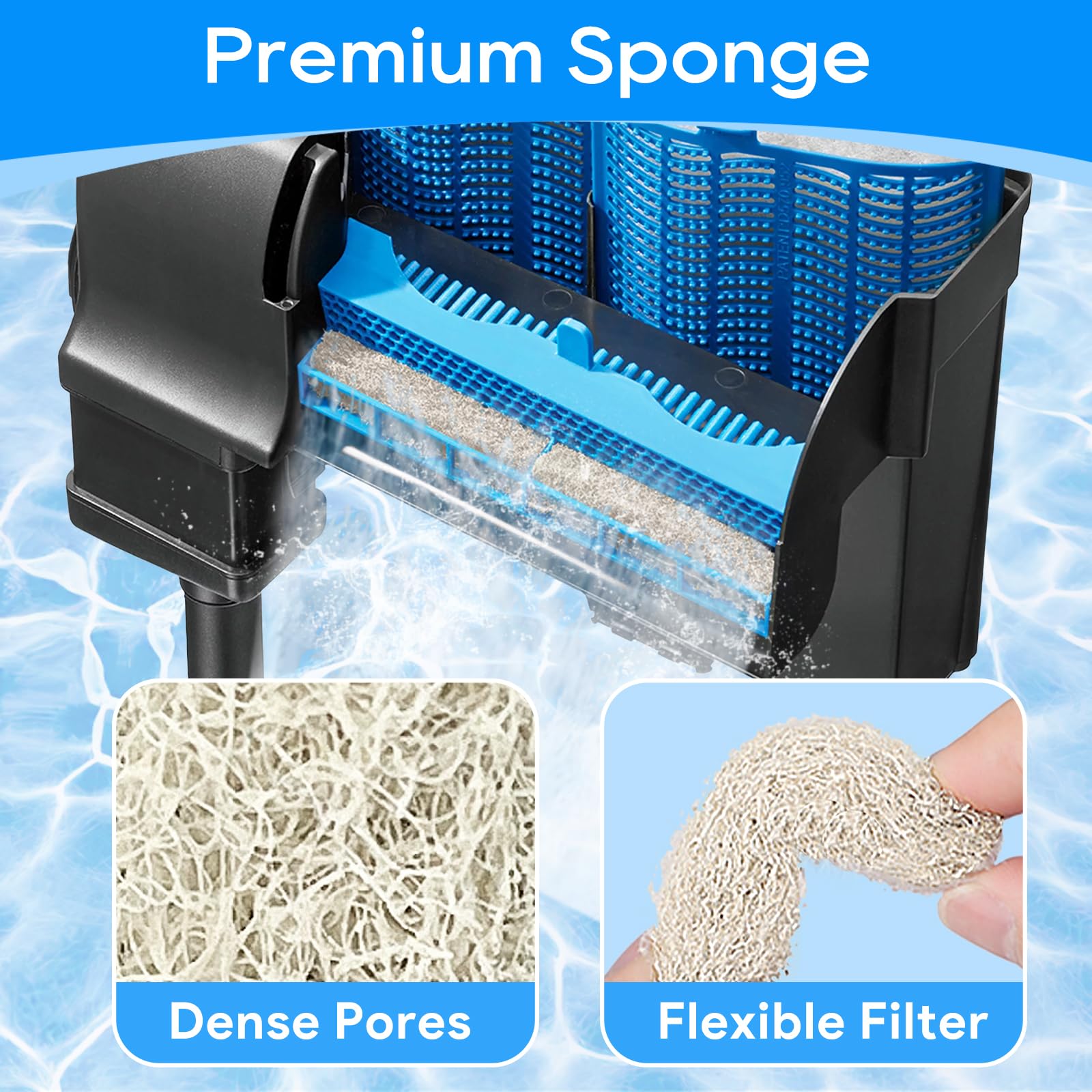 Cunina 20Pcs Ammonia Reducer Filter Pads Compatible With Aqueon Quietflow 20 & 75, Sponge Replacement Filter Cartridges For Aque