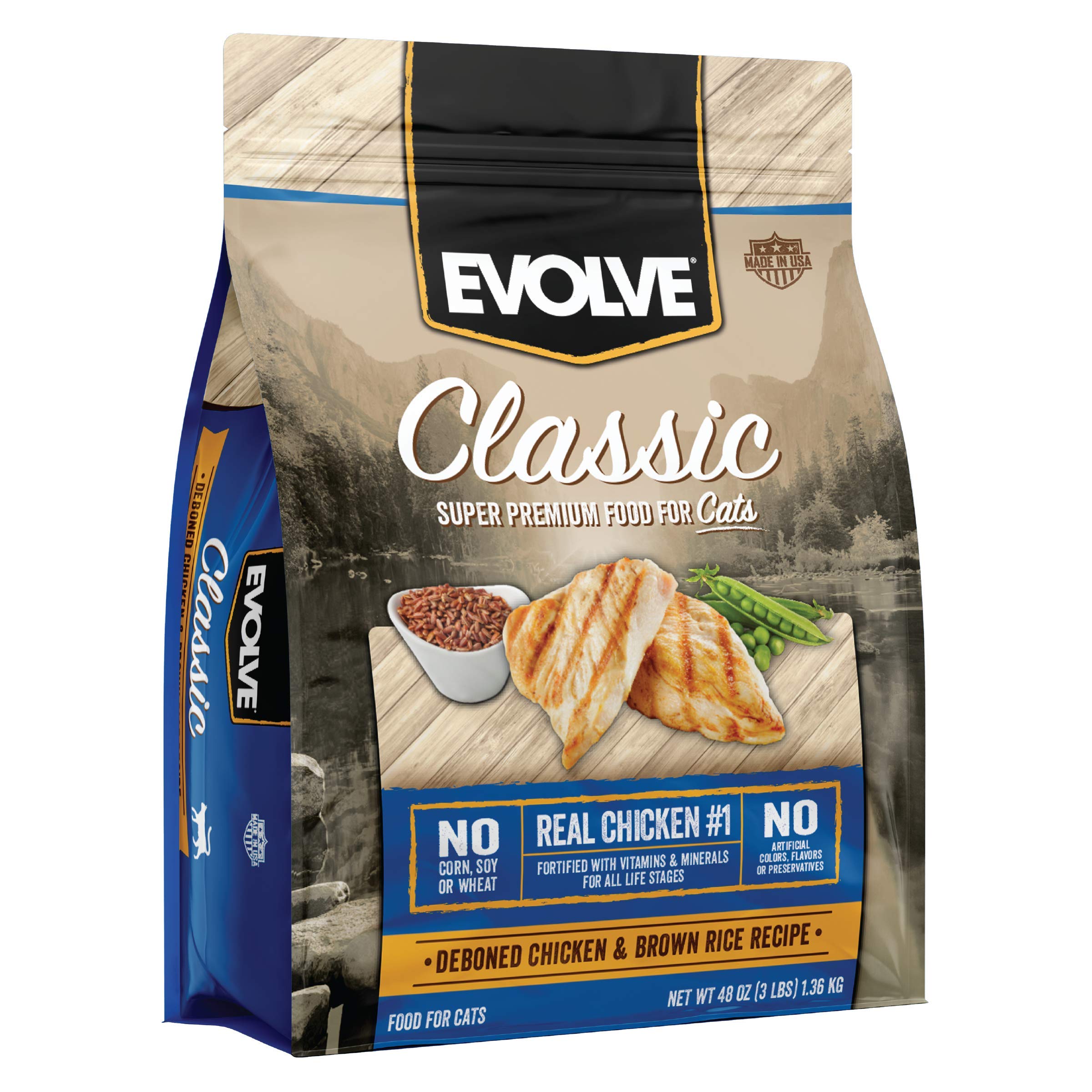 Evolve Classic Deboned Chicken and Brown Rice Recipe Cat Food, 3lb.