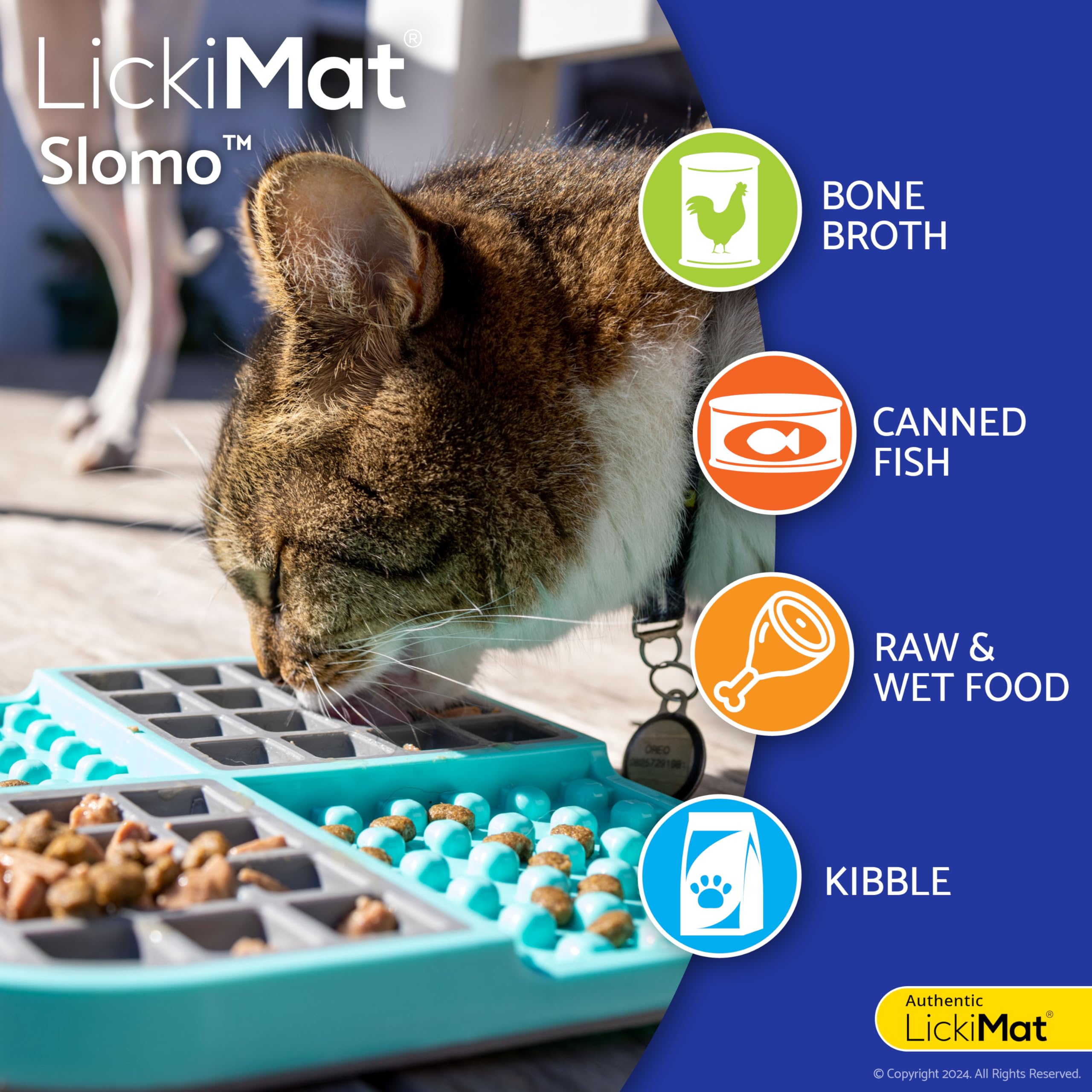 LickiMat Slomo, Cat Slow Feeder Lick Mat, Boredom Anxiety Reducer; Perfect for Food, Treats, Yogurt, or Peanut Butter. Fun Alter