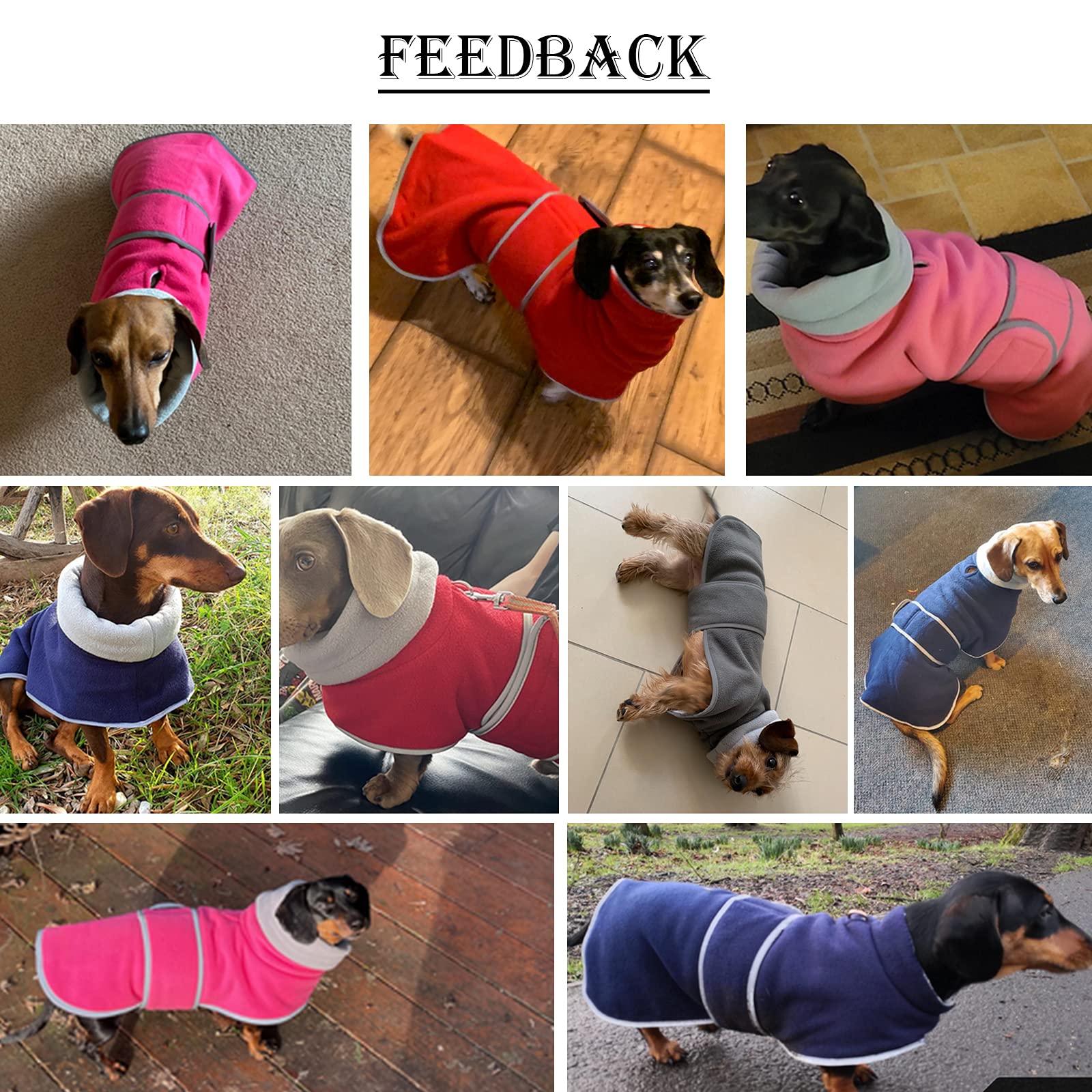 Dachshund Coats Sausage Dog Fleece Coat In Winter Miniature Dachshund Clothes With Hook And Loop Closure And High Vis Reflective Trim Safety - Pink - M