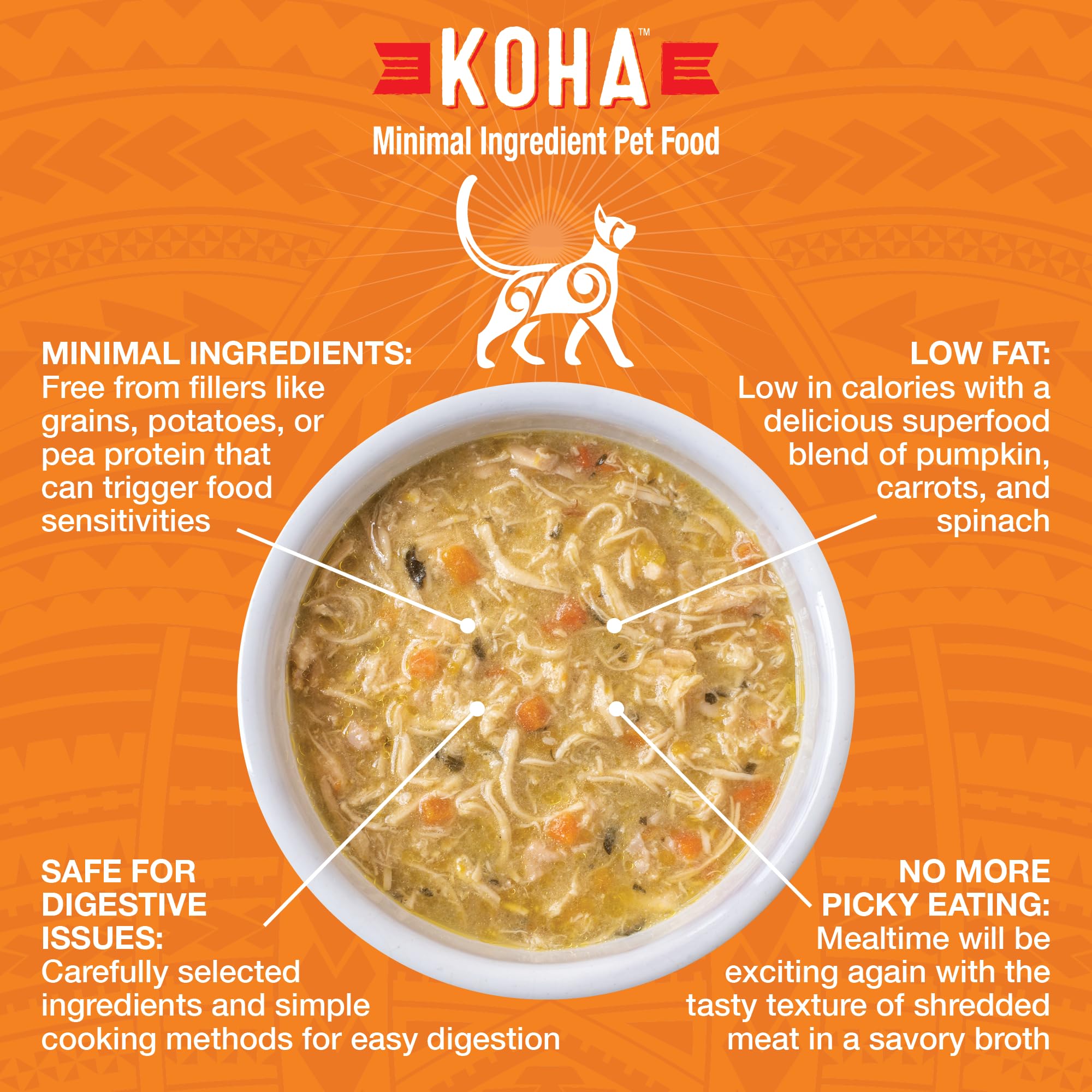KOHA Pure Shreds Chicken Entr  e for Cats, High Protein Wet Cat Food, 5.5oz Cans (Pack of 12)