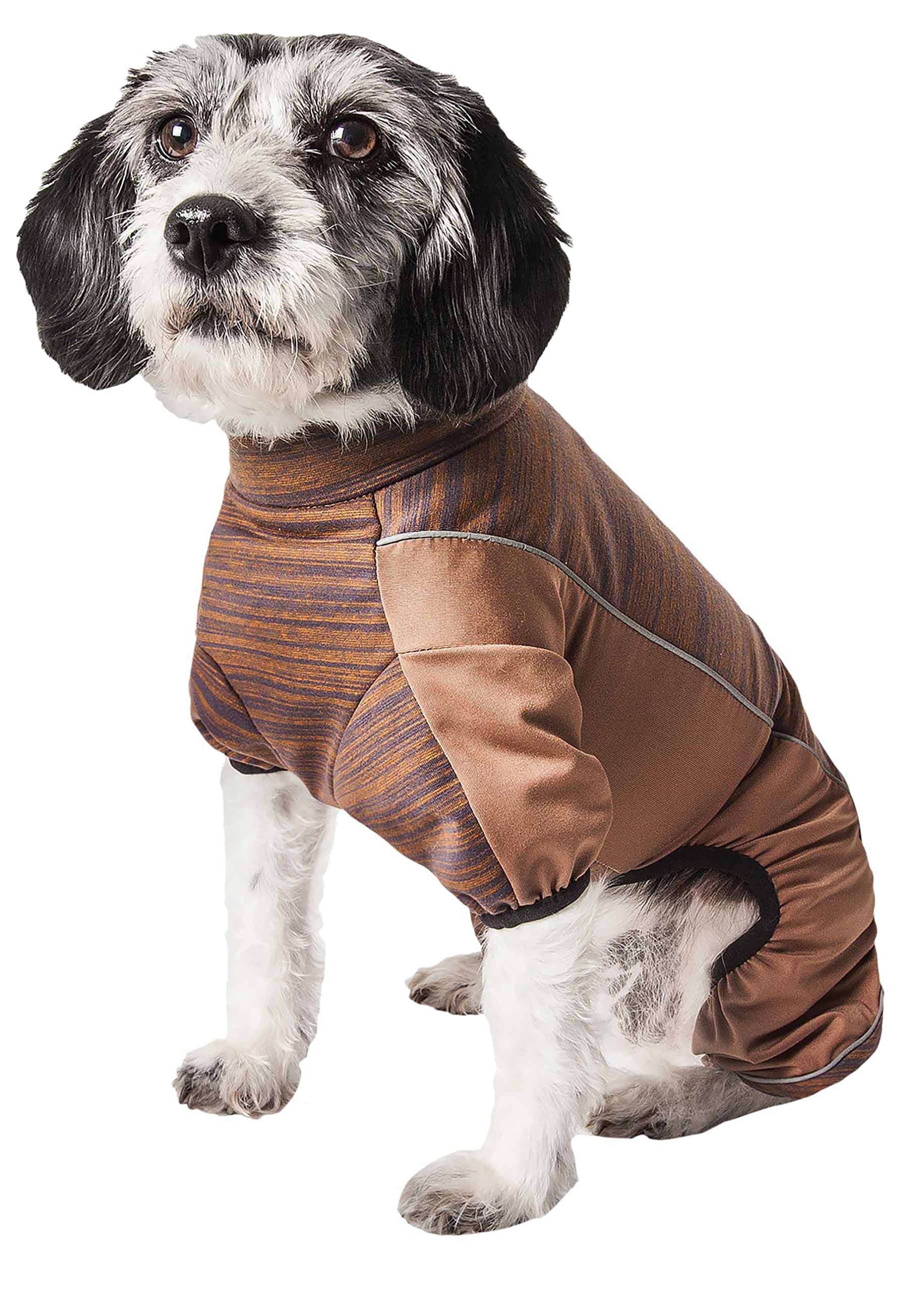 Pet Life Active 'Chase Pacer' Heathered Performance 4-Way Stretch Two-Toned Full Body Warm Up(D0102H70Kxg.)