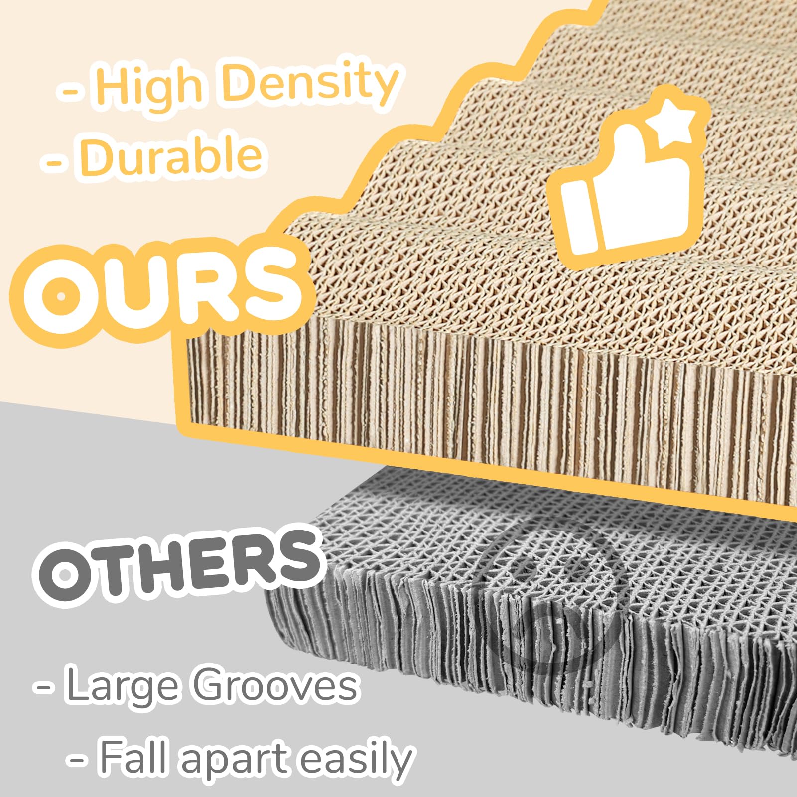 Cat Scratch Pad- 3 In 1 Corrugated Cardboard Cat Scratcher For Indoor Cats, Professional Cat Scratching Board For Adult Cats, Ca
