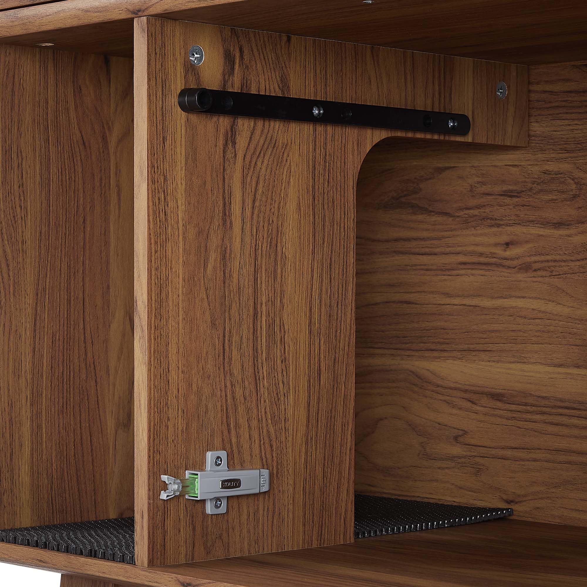 Modway Render Cat Cabinet, Walnut Wood, Model EEI-6796-WAL, Stylish Storage Solution