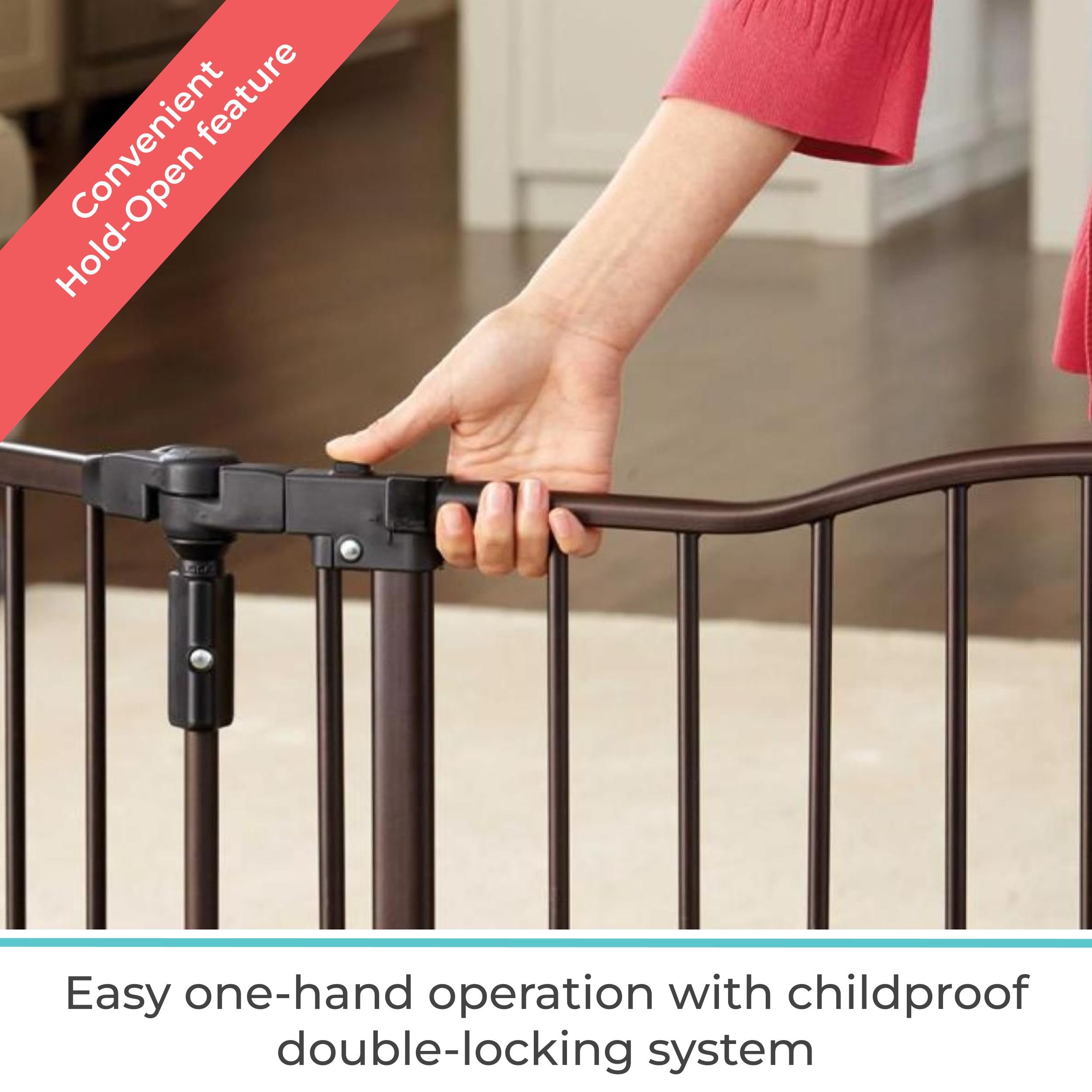 Toddleroo by North States 72wide Deluxe D?or Baby Gate: Sturdy safety gate with one hand operation. Extra wide baby gate. Hardwa