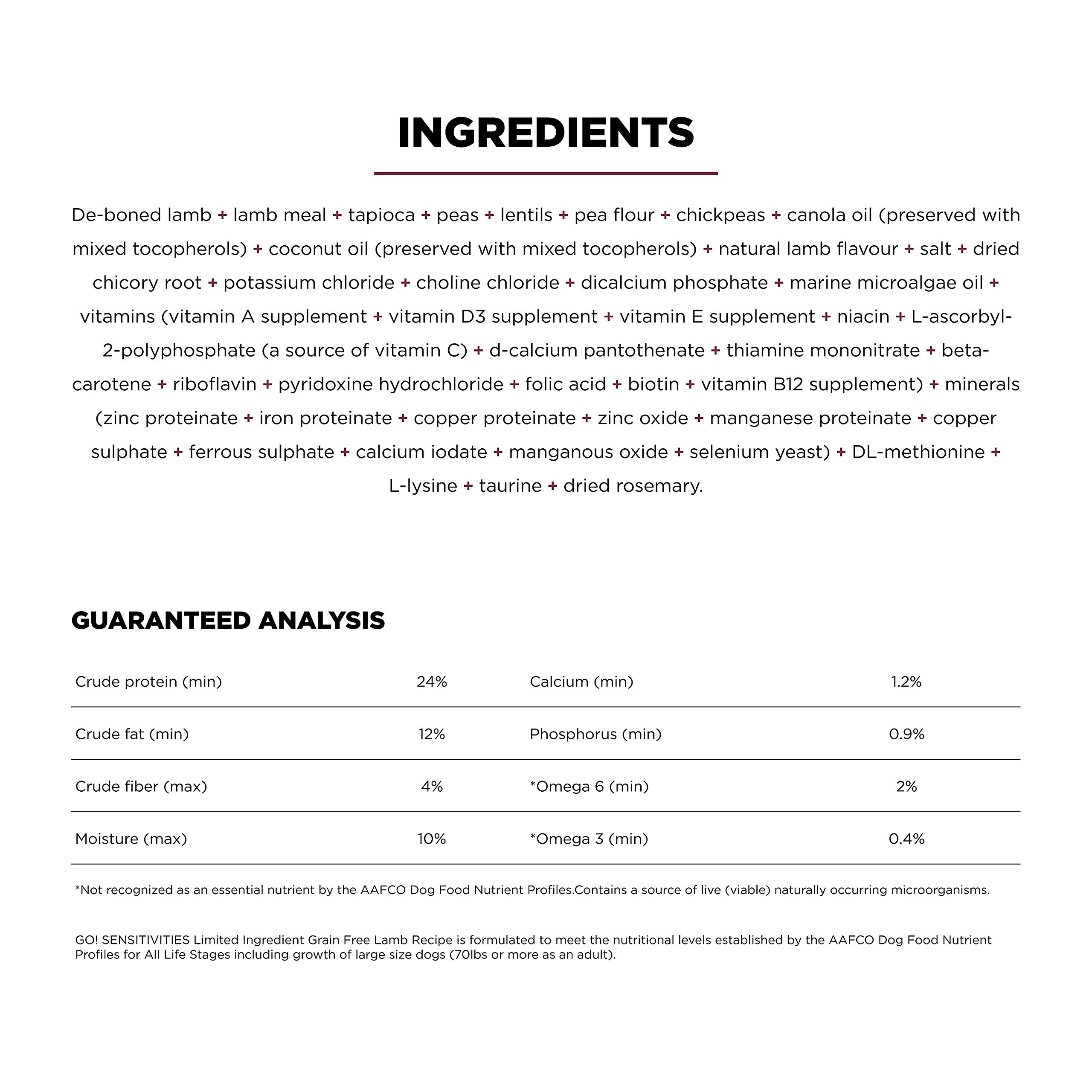 Go! Solutions Sensitivities Limited Ingredient, Grain-Free Dry Dog Food, Lamb Recipe for Sensitive Stomach, 3.5 lb Bag