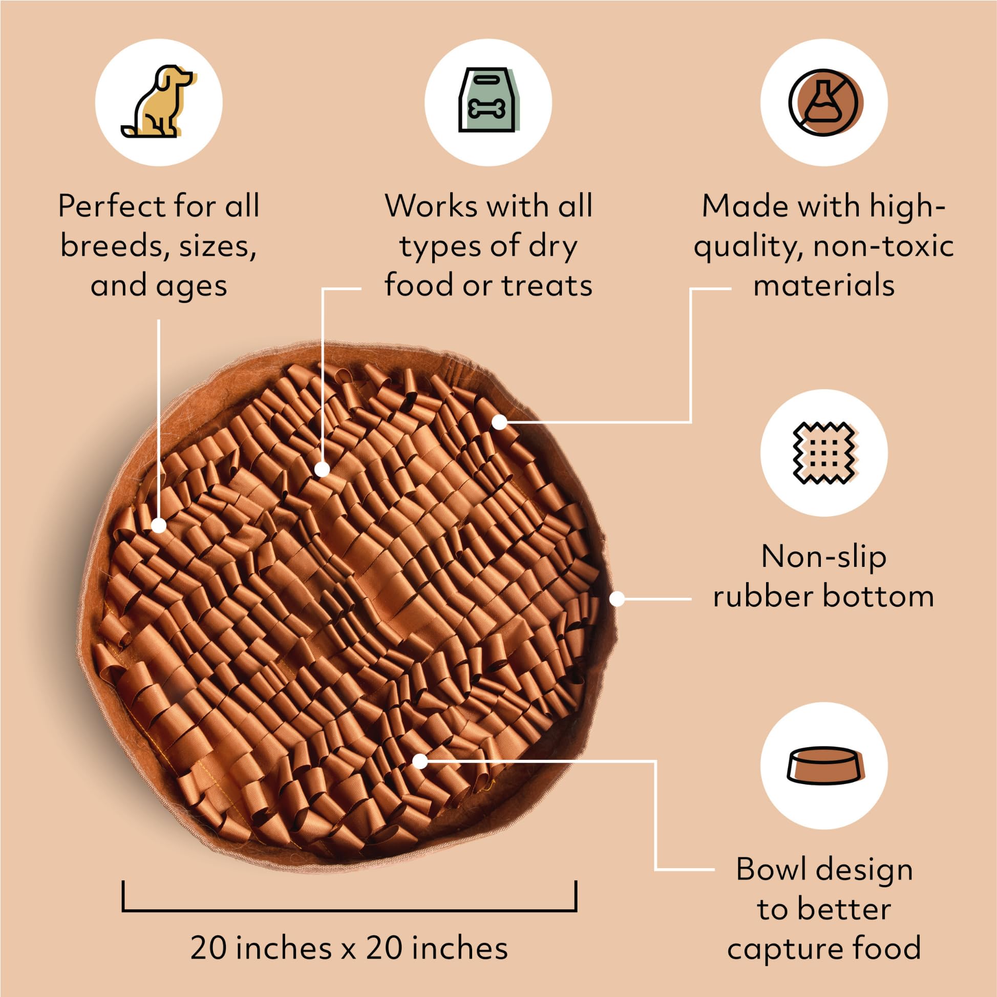 Reggie Stimulating Feeder Mat For Dogs | Relieve Speed Eating, Boredom, Stress | Vet-Approved & Ideal For All Ages, Dog Breeds,