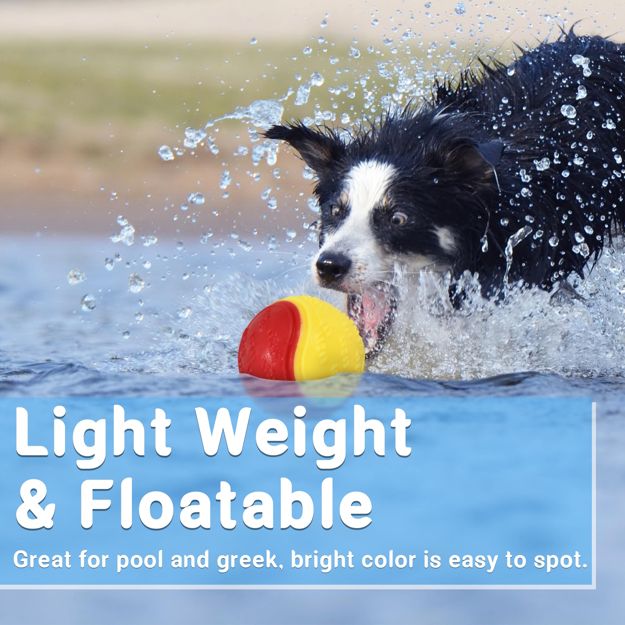 Lechong 3.5In Squeaky Dog Balls Toys For Training, Dog Toys To Keep Them Busy, High Bouncy Balls For Interactive Playing, Great