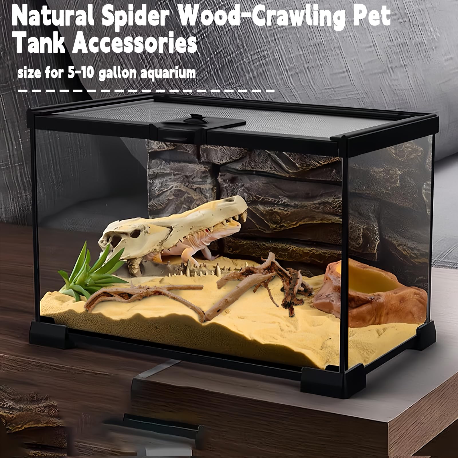Hamiledyi 6 Pcs Aquarium Driftwood Natural Spider Wood Branches Reptiles Aquarium Fish Tank Decoration Assorted(6 Inch-8 Inch)