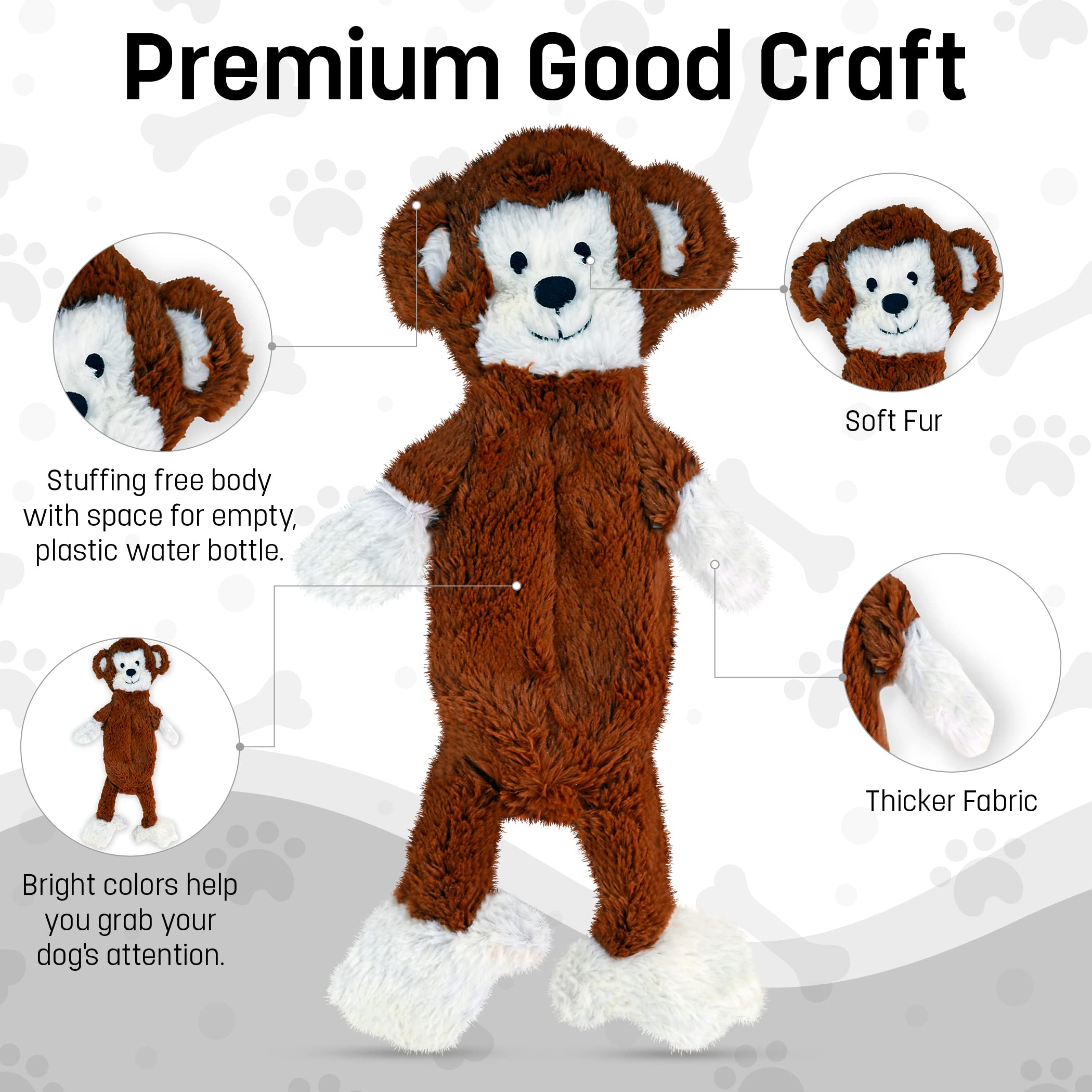 Fga Marketplace Pack Of 5 Flat No Stuffing No Squeak Plush Dog Toys, Funny Style Will Entertain Your Pet For Hours, Recommended