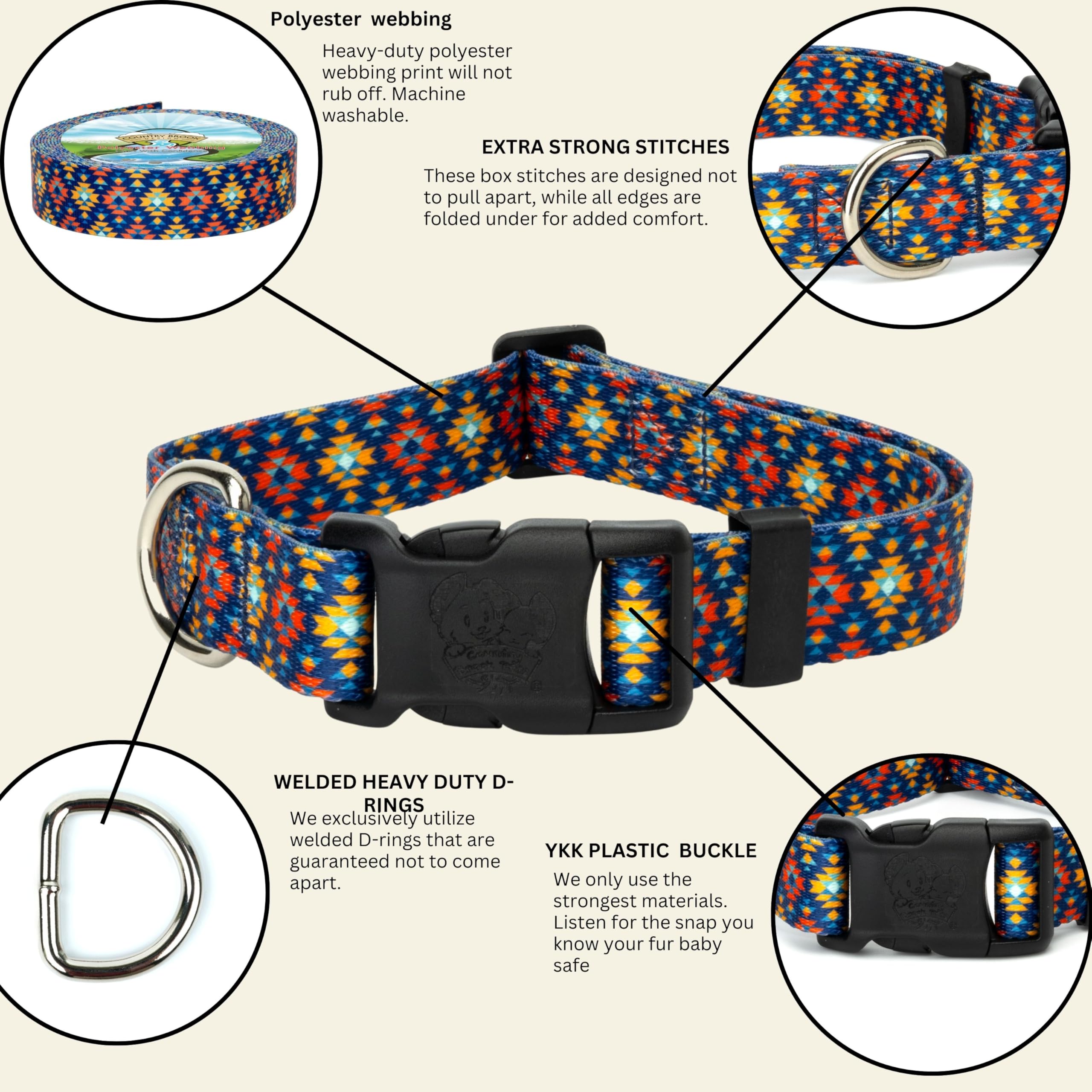 Country Brook Petz - Deluxe Utah Dog Collar - Made In The U.S.A. - Country And Western Collection Featuring Rustic Designs (5/8