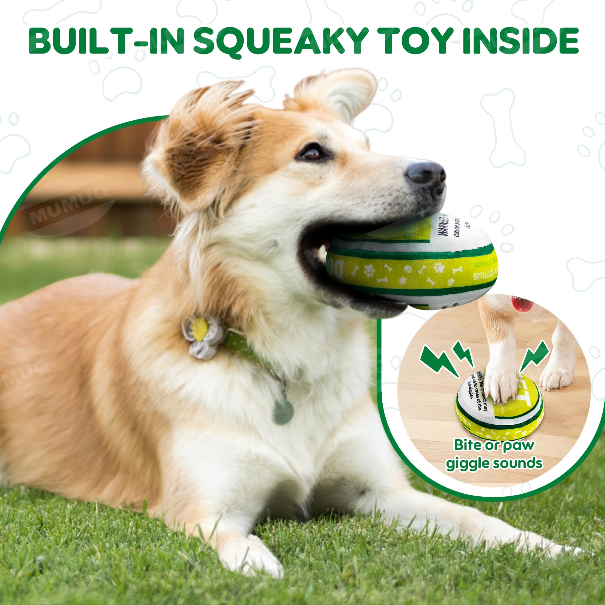 Funny Pupper Deckies Parody Dog Toy, Interactive Plush Squeaky Crinkle Dogs Toys, Cute Puppy Chew Toy, Plush Pet Toys for Small