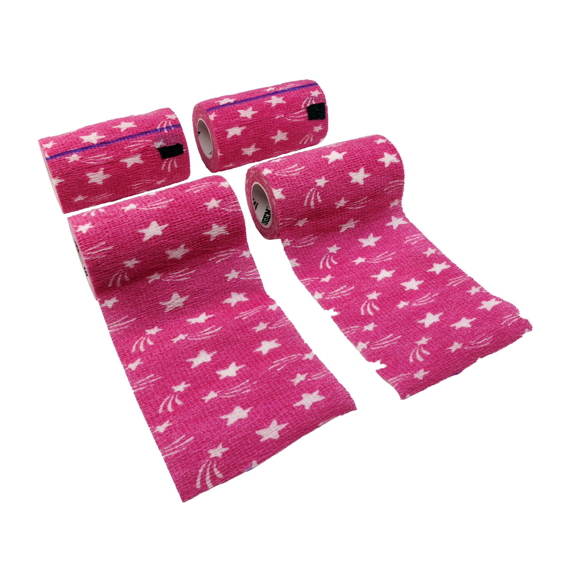 SyrFlex Cohesive Bandage 4    HOT Pink Star 4pk