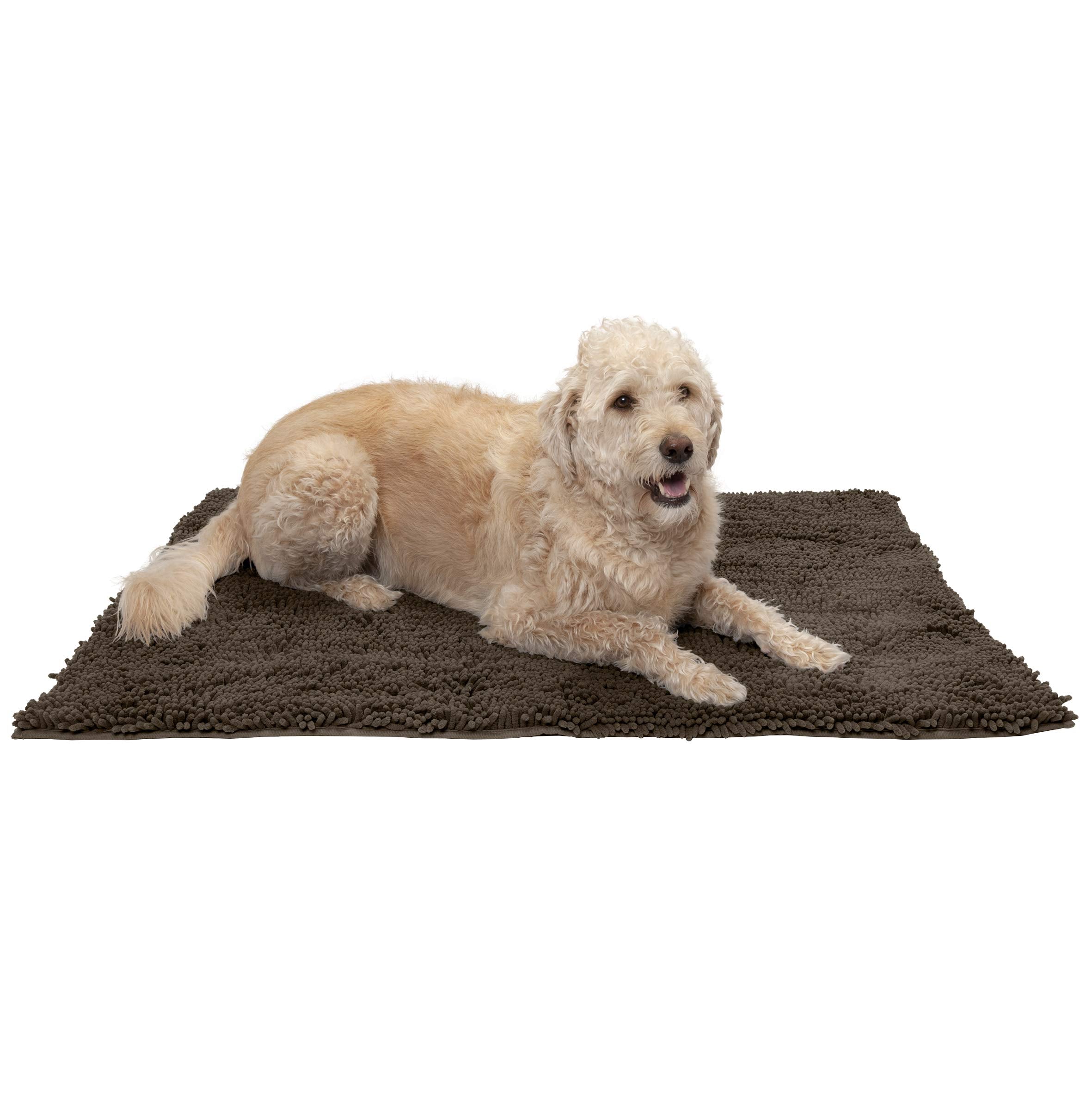 Furhaven Muddy Paws Absorbent chenille Shammy Bath Towel & Pet Rug - Mud (Brown) Extra Large
