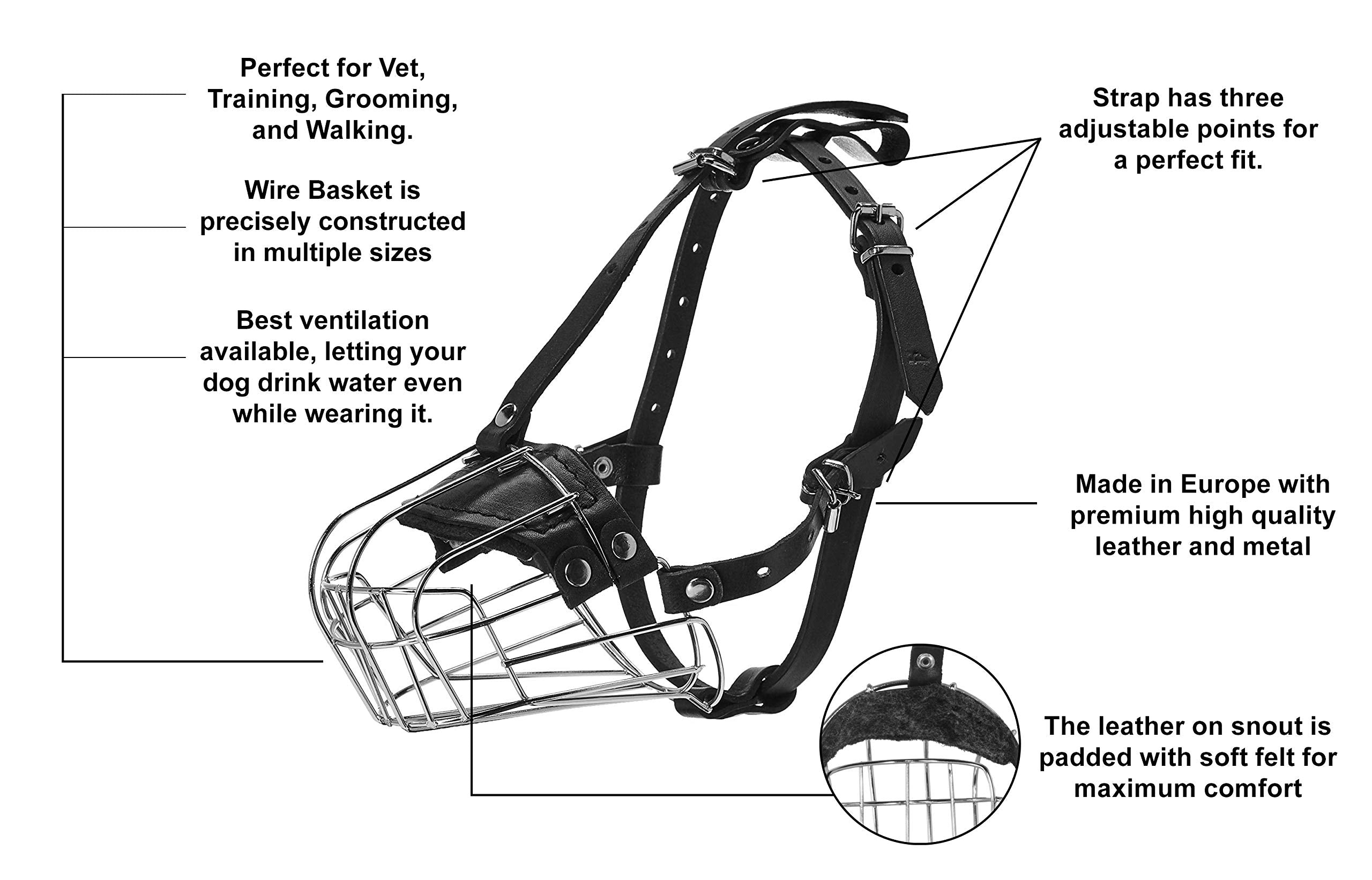 Viper Delta Metal Wire Basket Dog Muzzle, 3.25(8Cm) X 15.25(39Cm)