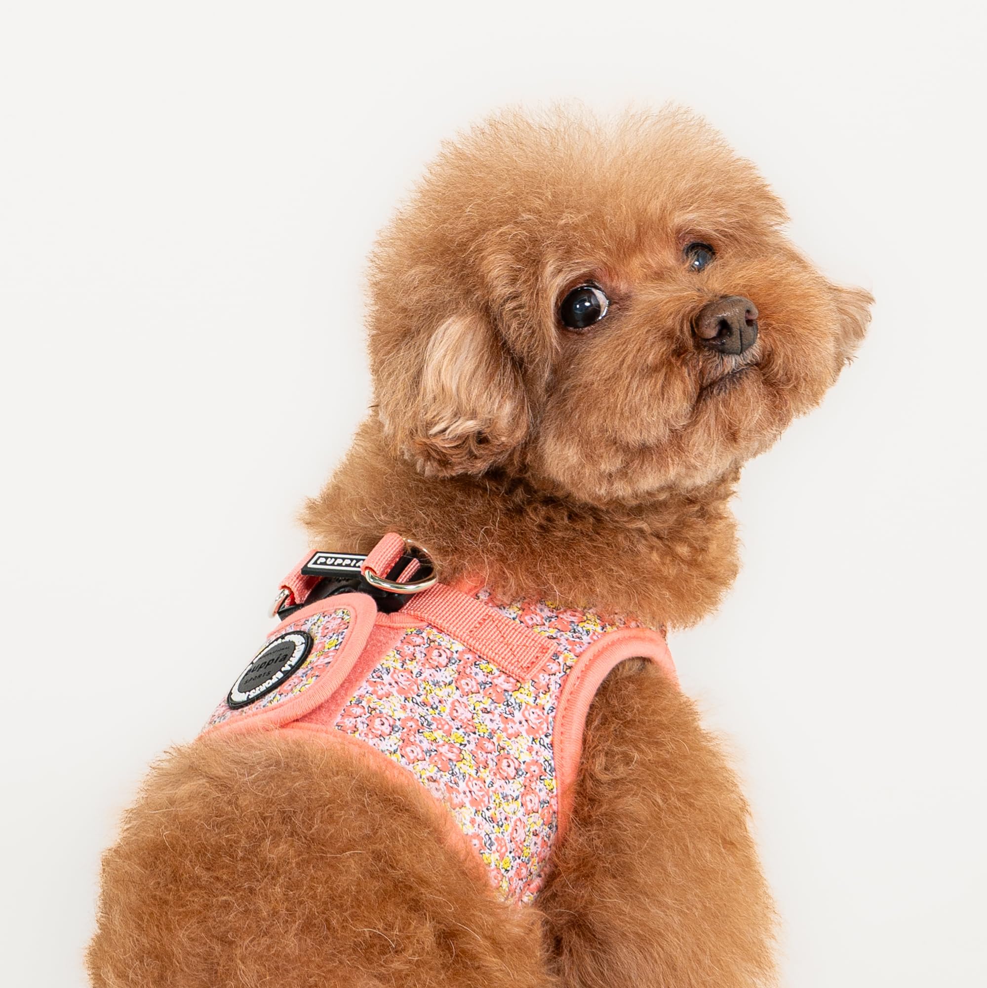 Puppia Kealoha Dog Vest Harness B (Step-In) Fashionable Flower Pattern Spring Summer Harness For Small And Medium Dogs, Pink, X-