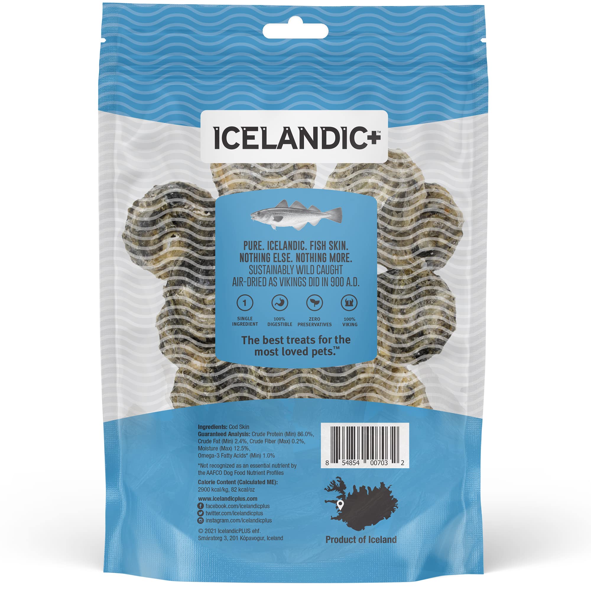 Icelandic  Cod Skin Rolls Single 3Oz Bag