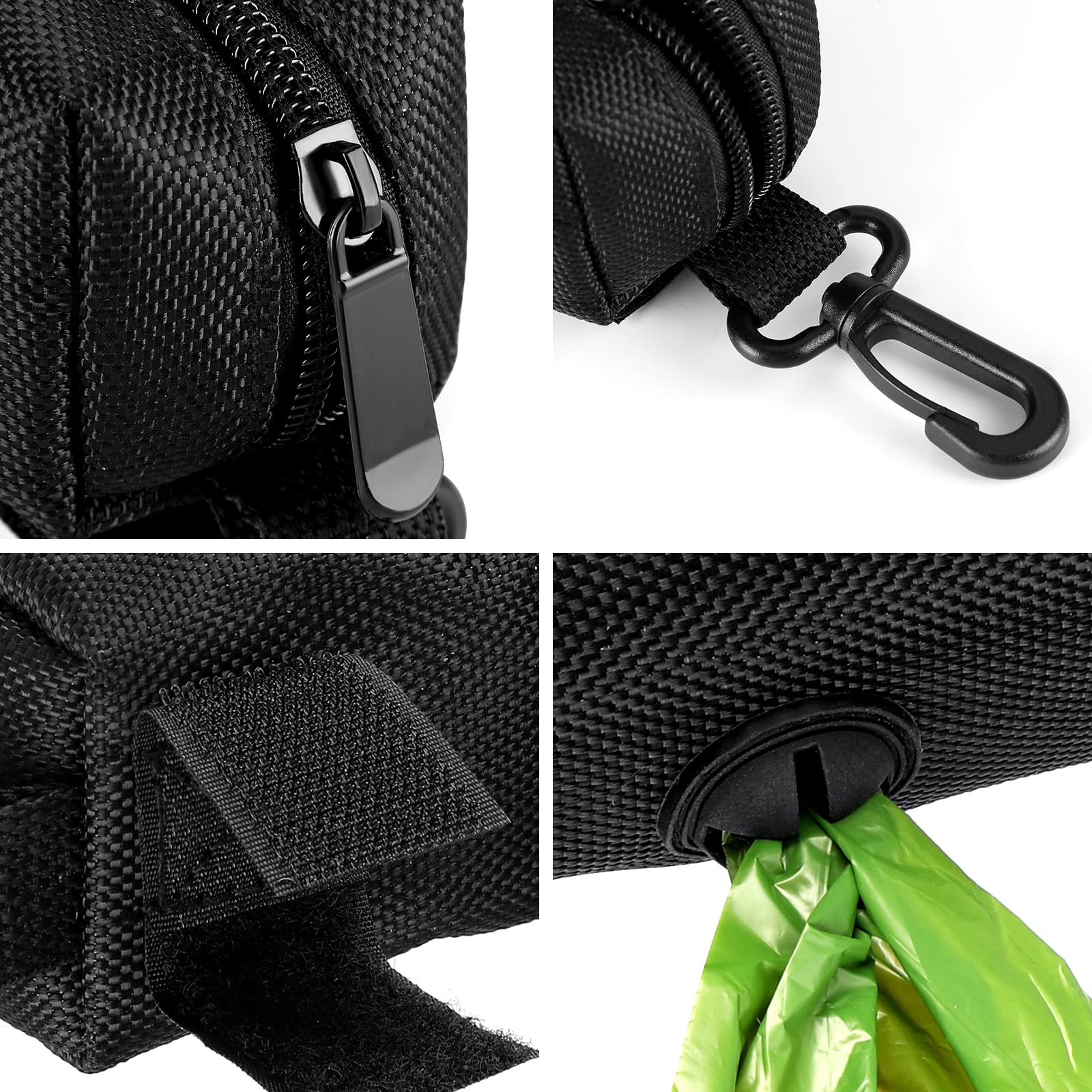 2 Pack Dog Poop Bag Holder for Leash Attachment - Waste Bag Dispenser for Leash - Fits Any Dog Leash - Portable Set with Hand Fr