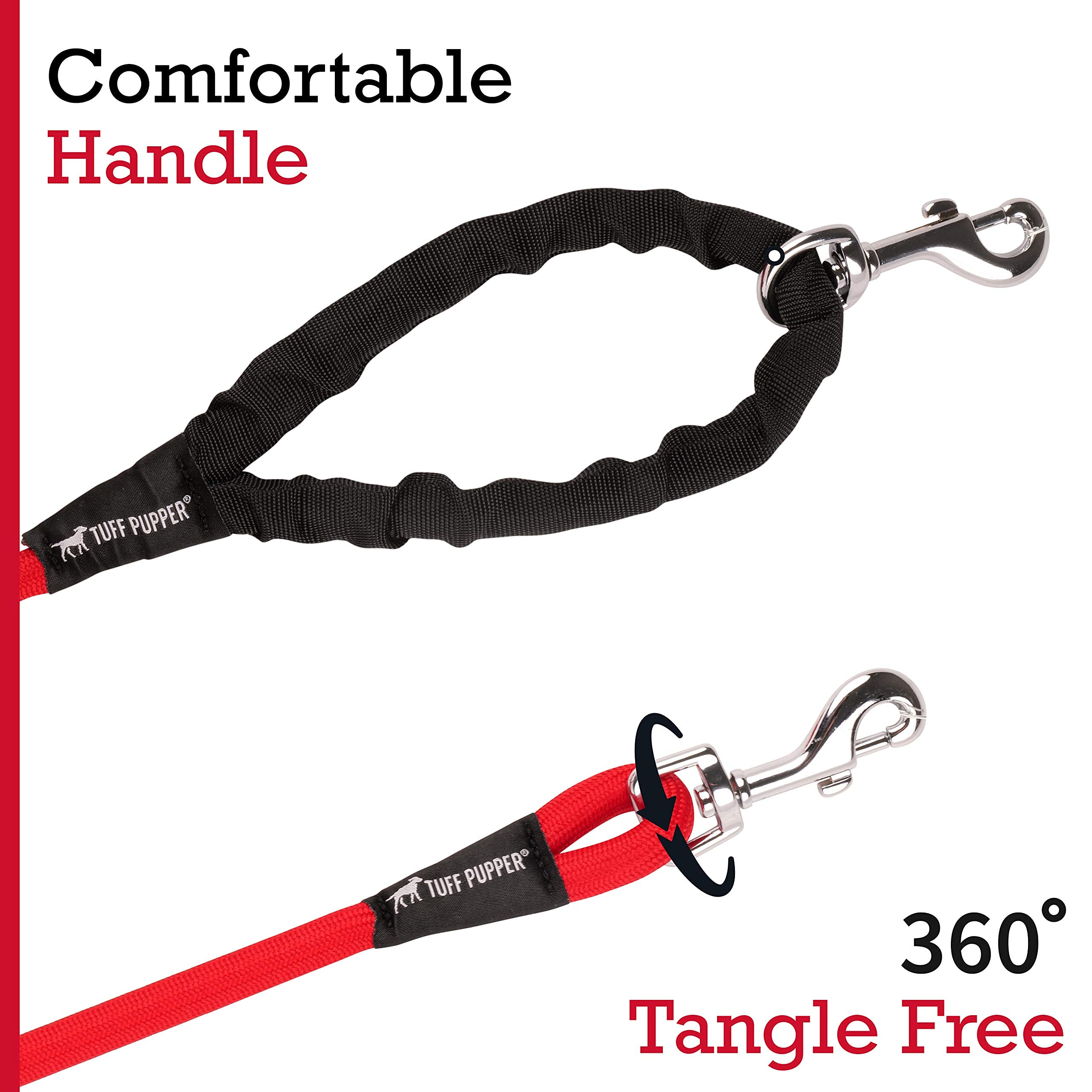 Tuff Pupper Heavy Duty 30 Foot Long Rope Leash For Dogs | Dog Recall Training Leash | High Visibility Strong Climbing Rope Leash