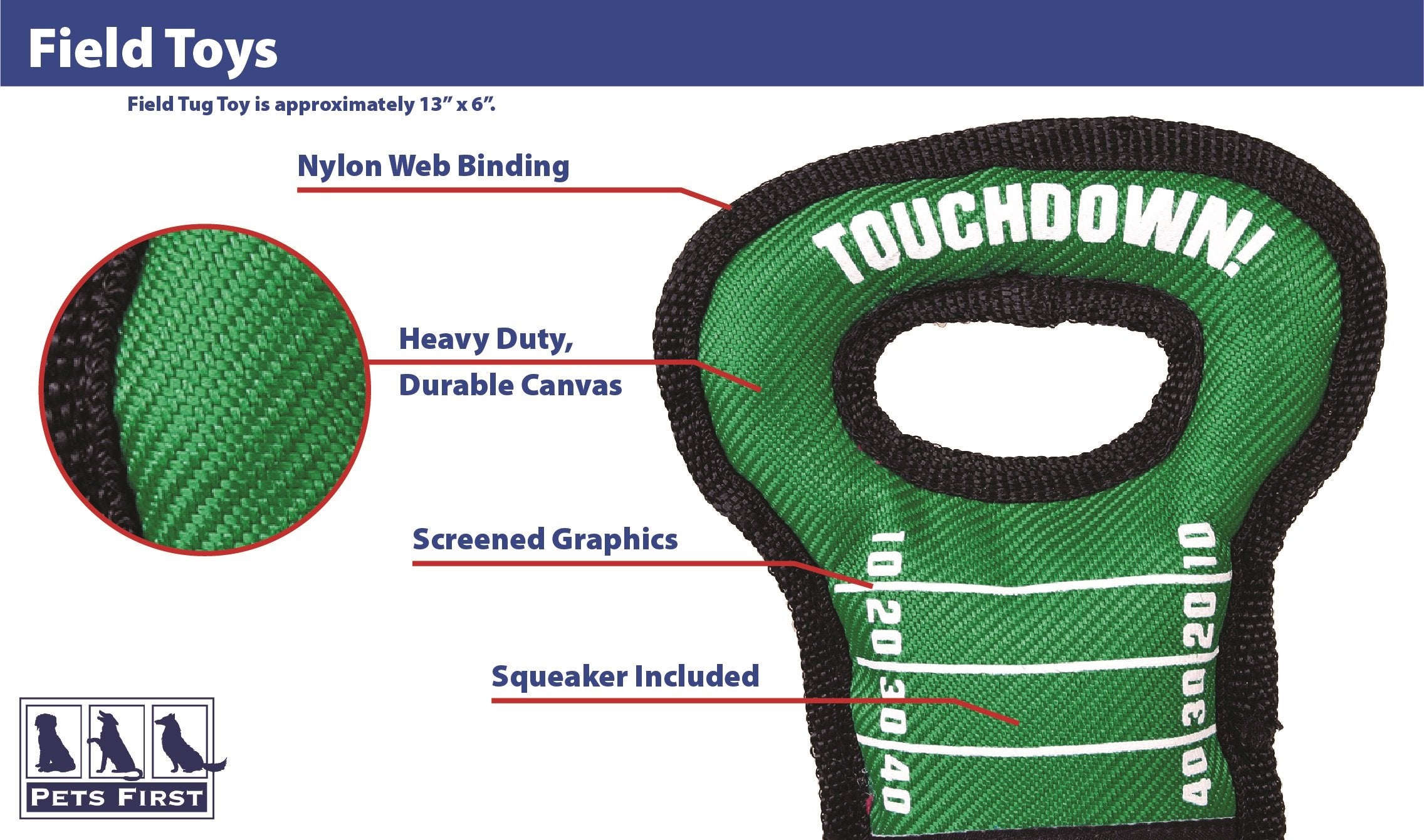 Ncaa Football Field Dog Toy With Squeaker. - Ohio State Buckeyes - For Tug, Toss, And Fetch. - Tough& Durable Pet Toy