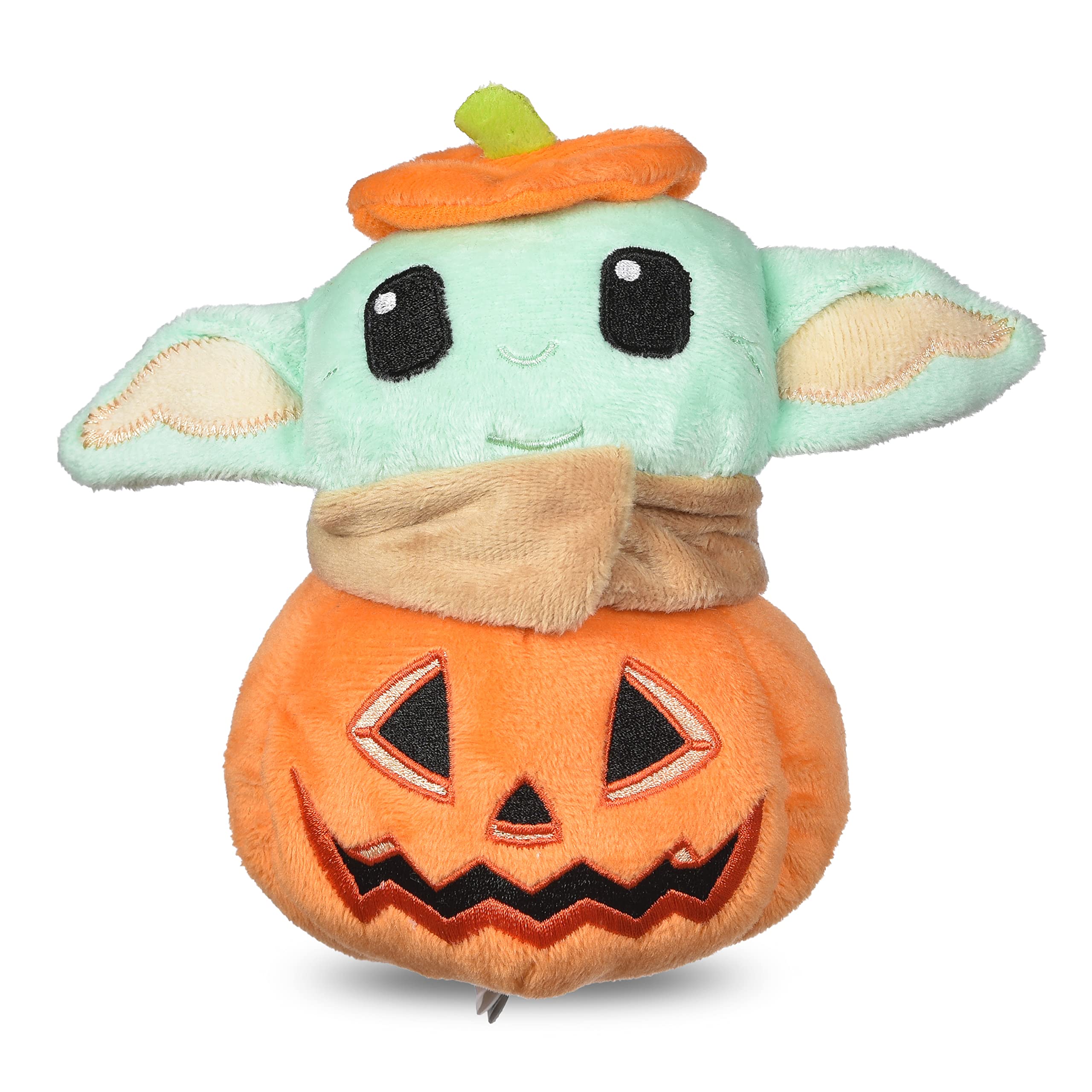 STAR WARS Dog Toy Grogu Halloween Dog Toy Pumpkin Head | Small Dog Toy, Soft Plush Dog Toy, Squeaky Dog Chew Toy Mandalorian The