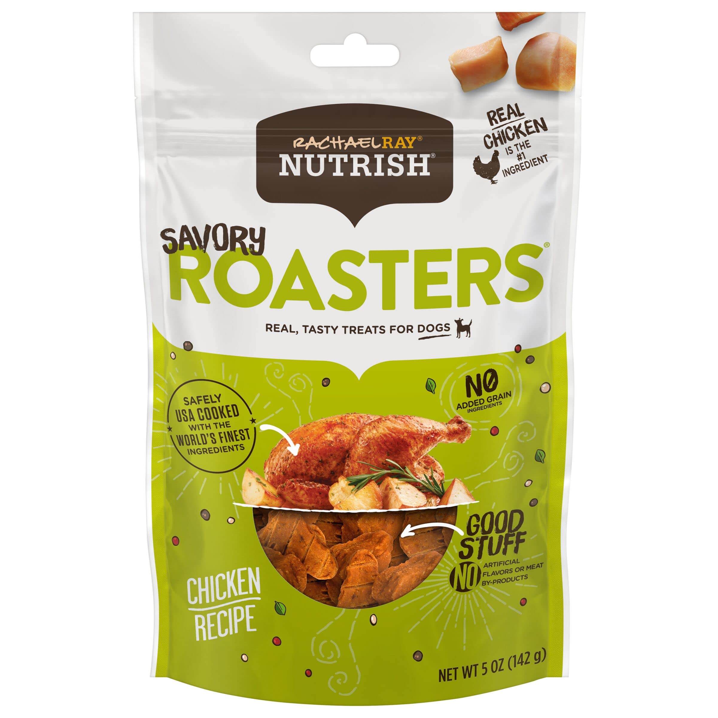 Nutrish Rachael Ray Savory Roasters Real Meat Dog Treats, Roasted Chicken Recipe, 5 Ounces (Pack of 5), Grain Free