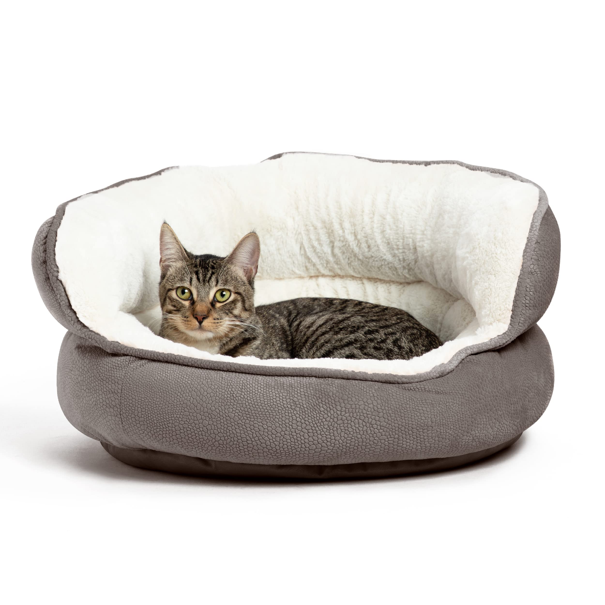 Best Friends By Sheri Pet Throne High Bolster Orthopedic Relief Cat And Dog Bed, Gray, Mini
