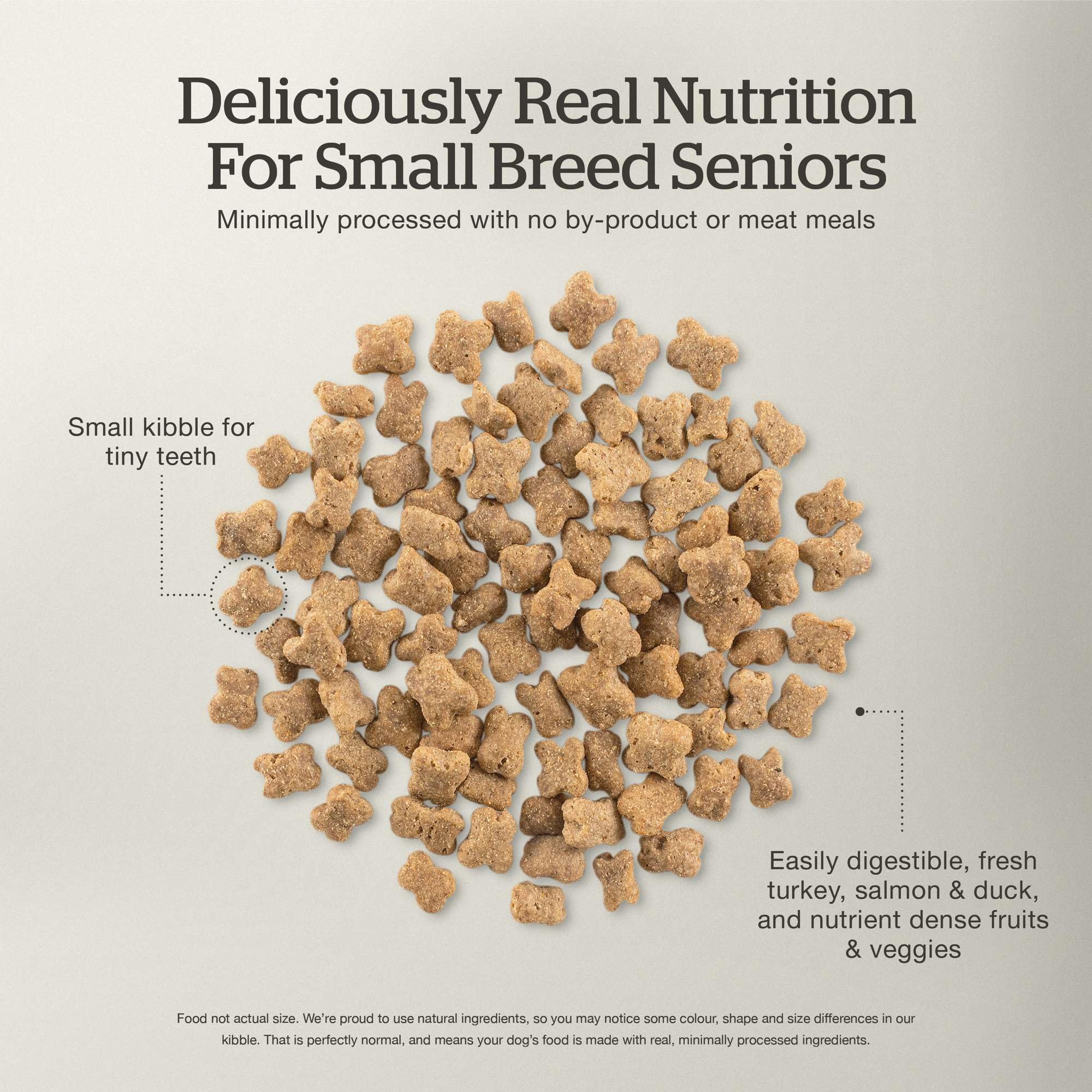 Now Fresh Grain-Free, Dry Dog Food, Small Breed Kibble, Real Meat and Fish, Turkey, Salmon and Duck Senior Recipe, 3.5 lb Bag