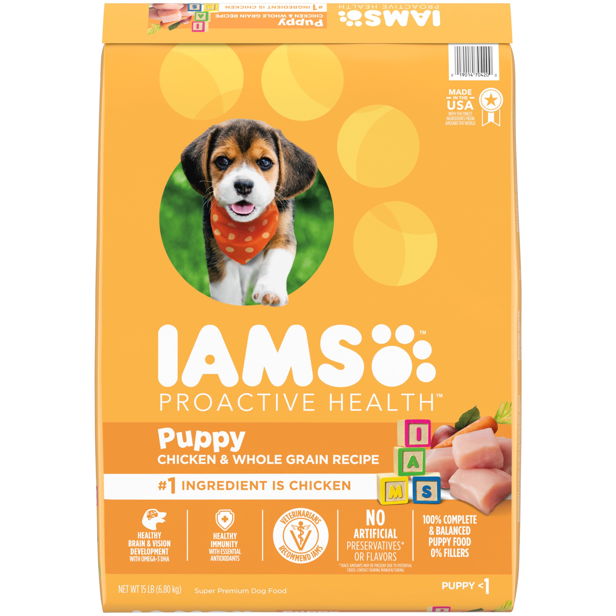 IAMS Smart Puppy Dry Dog Food with Real Chicken, 15 lb. Bag