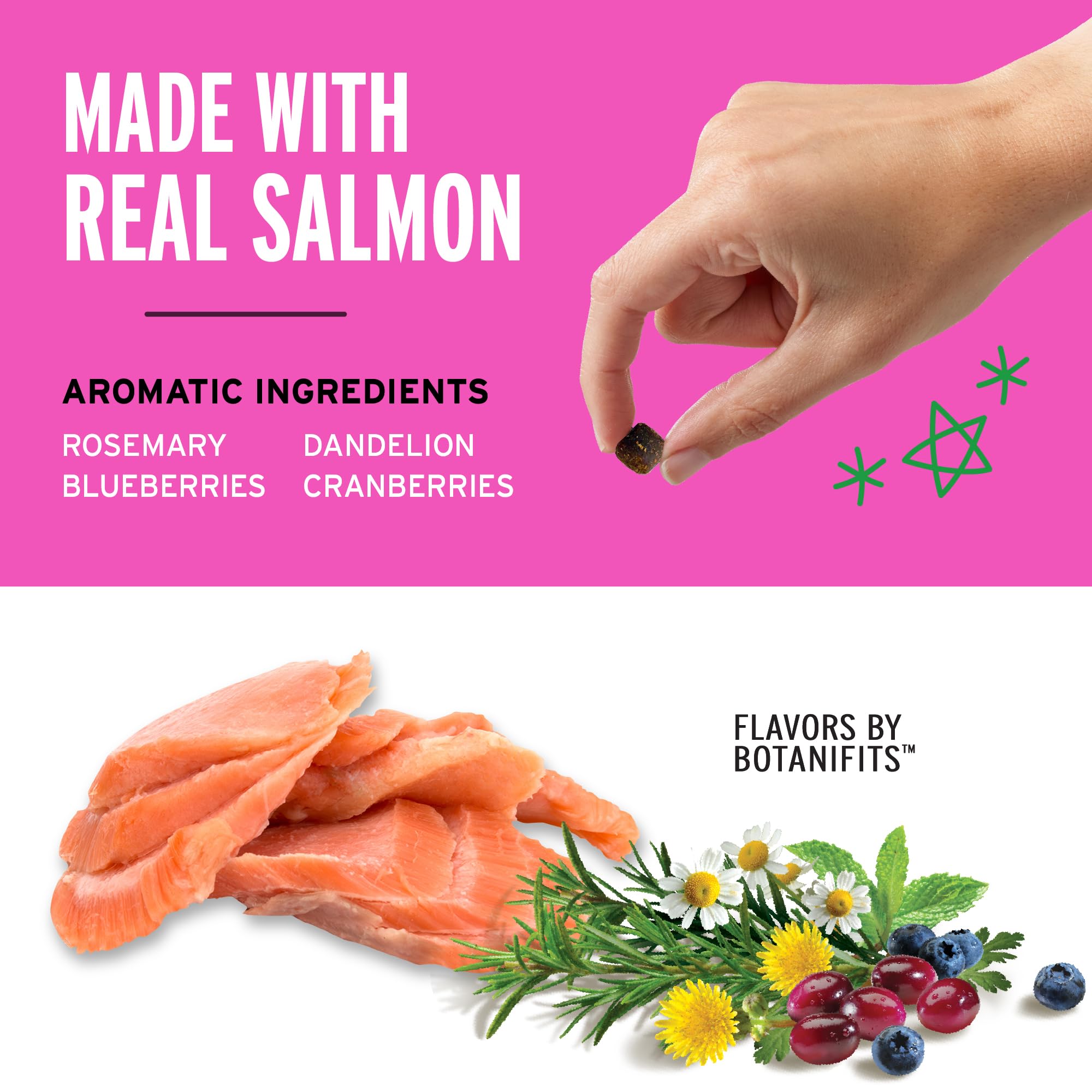 Pet Botanics Omega Plus Salmon Flavor Treats, Soft & Chewy, 12 oz Pouch with 500 Treats, Ideal for Training, White
