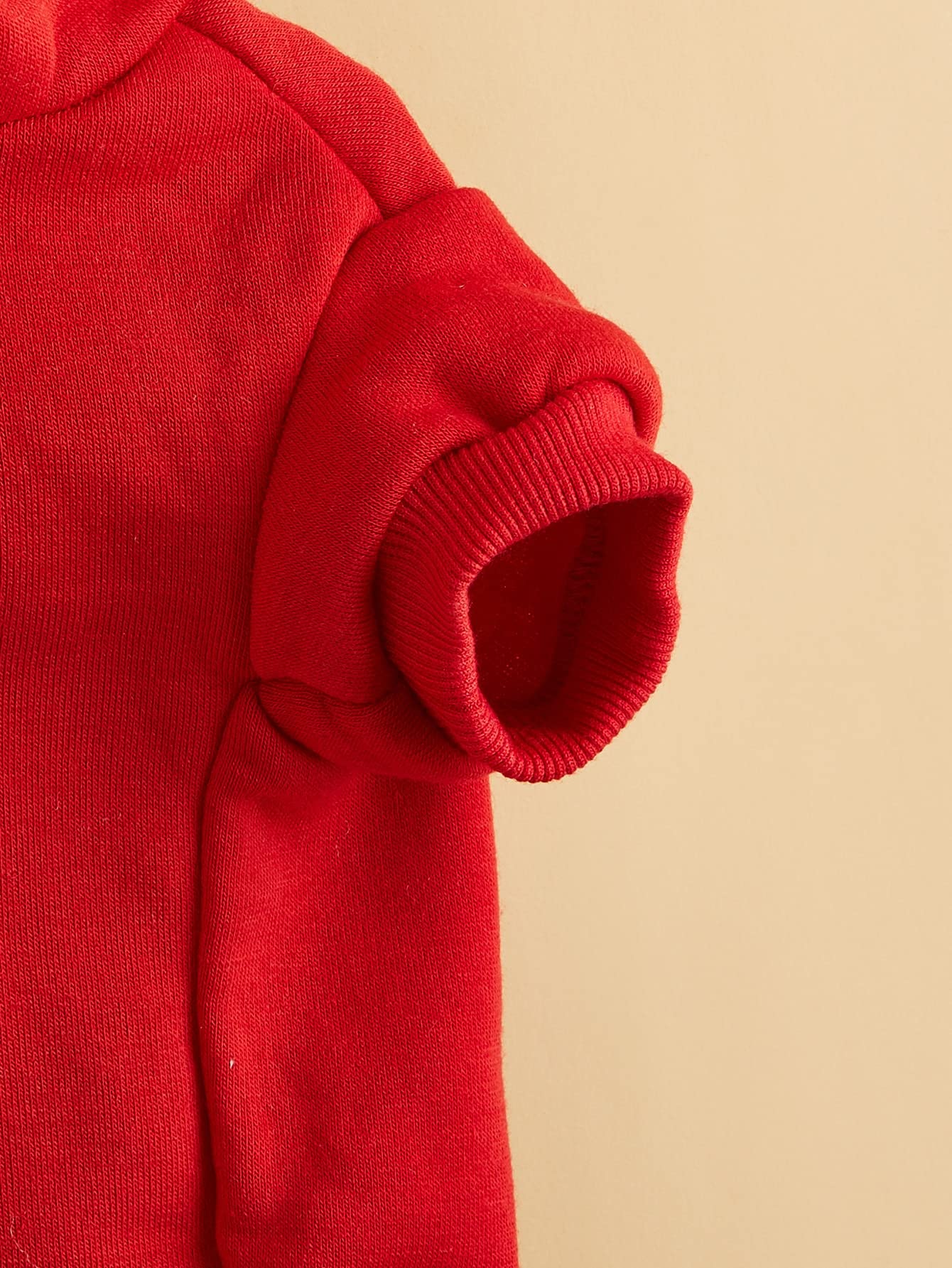 Qweee Basic Dog Hoodie, Cat Apparel, Dog Shirt, Red M
