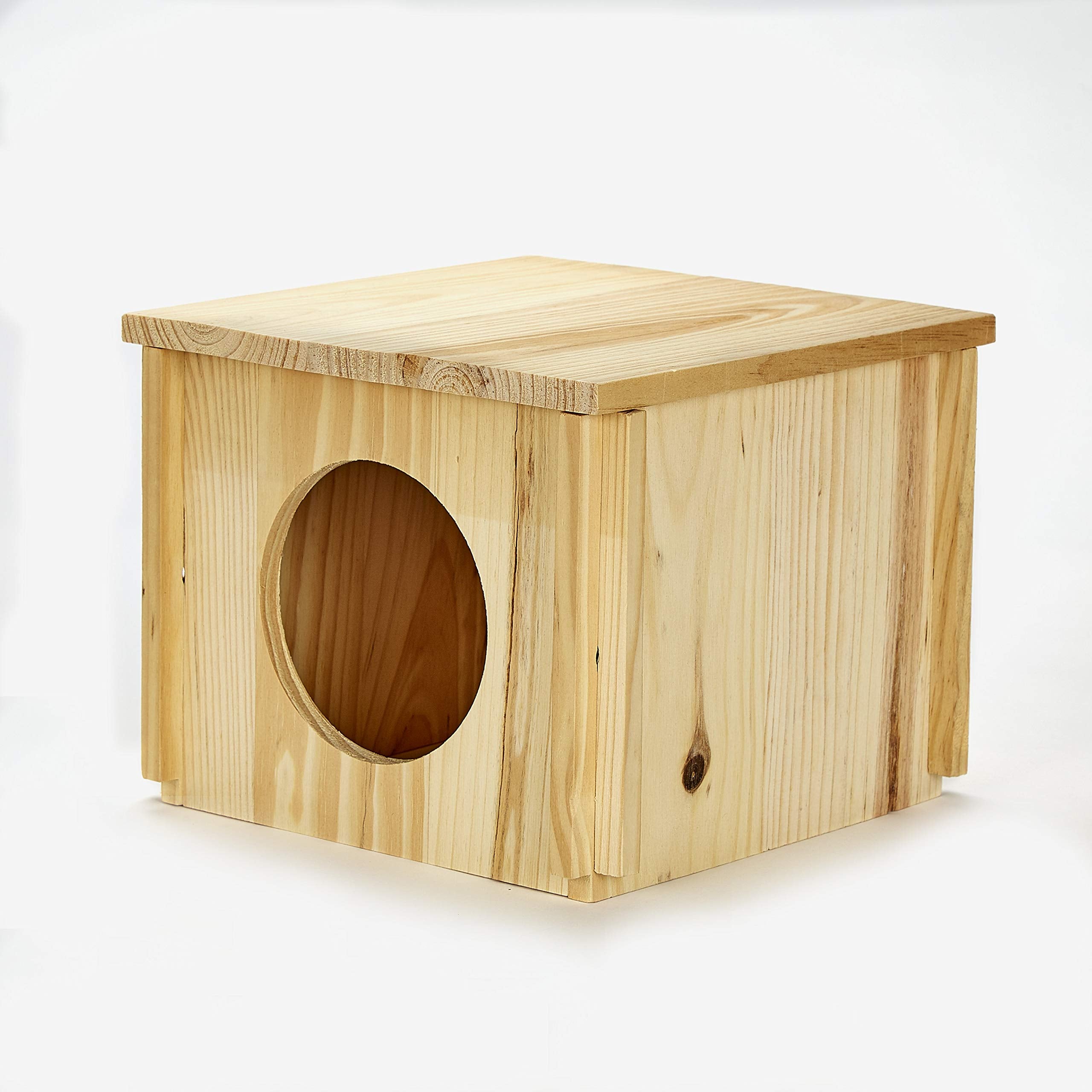 Kaytee Chinchilla Hut - Wooden Ceramic Hideout, 8"x6.25"x6.25", Model 100079175
