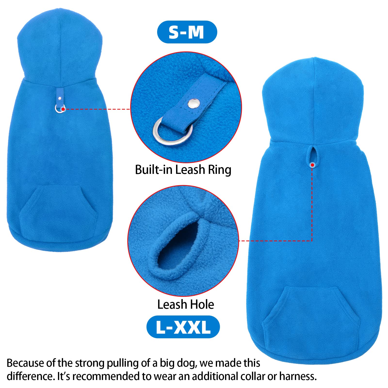 Expawlorer Pet Dog Clothes With Pocket, Polar Fleece Dog Hoodie Fall Cold Winter Sleeveless Sweater With Hat Warm Cozy Sweatshirt For Small To Large Dogs Boy And Girl (Pink, L)