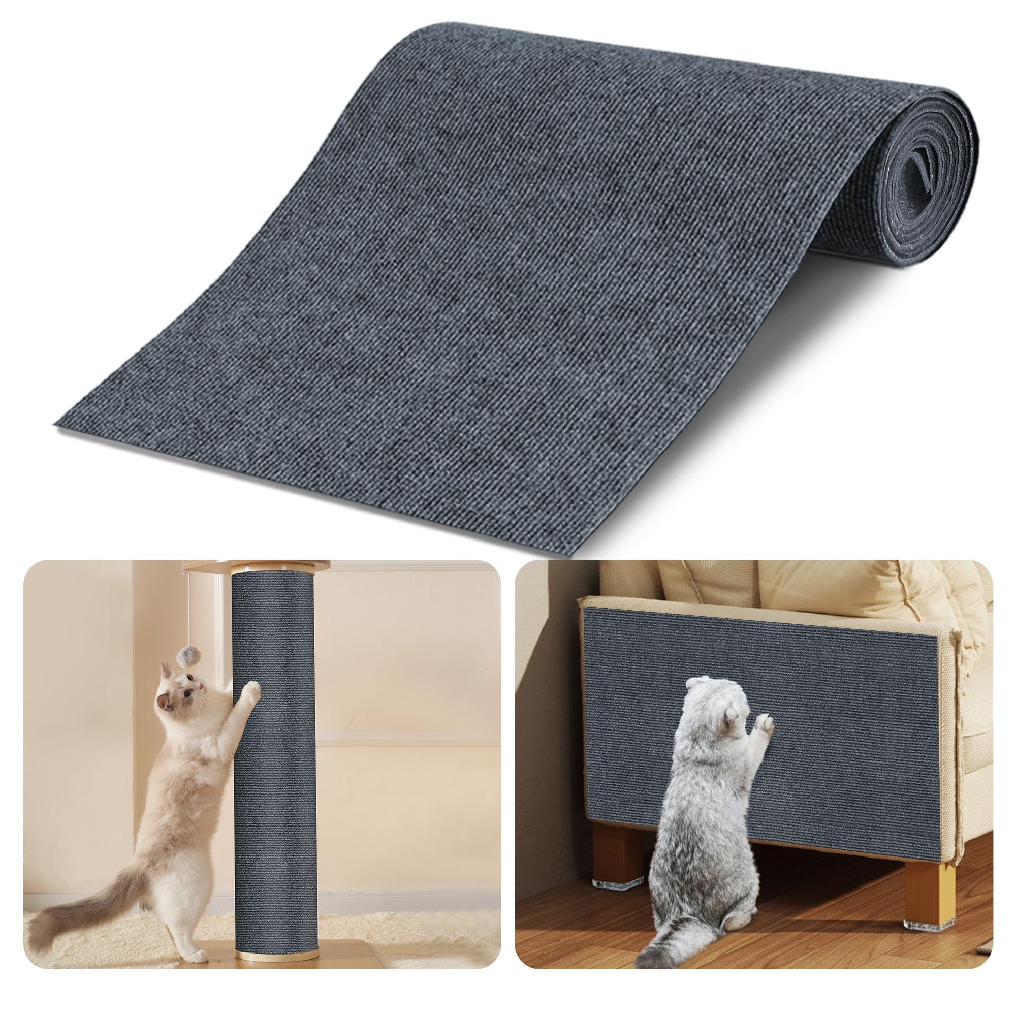 Couch Cat Scratch Protector 2Pack, 39.3X15.7 Cat Scratch Mat Self-Adhesive Carpet Mat Cat Wall Shelves,Diy Cat Pad Furniture