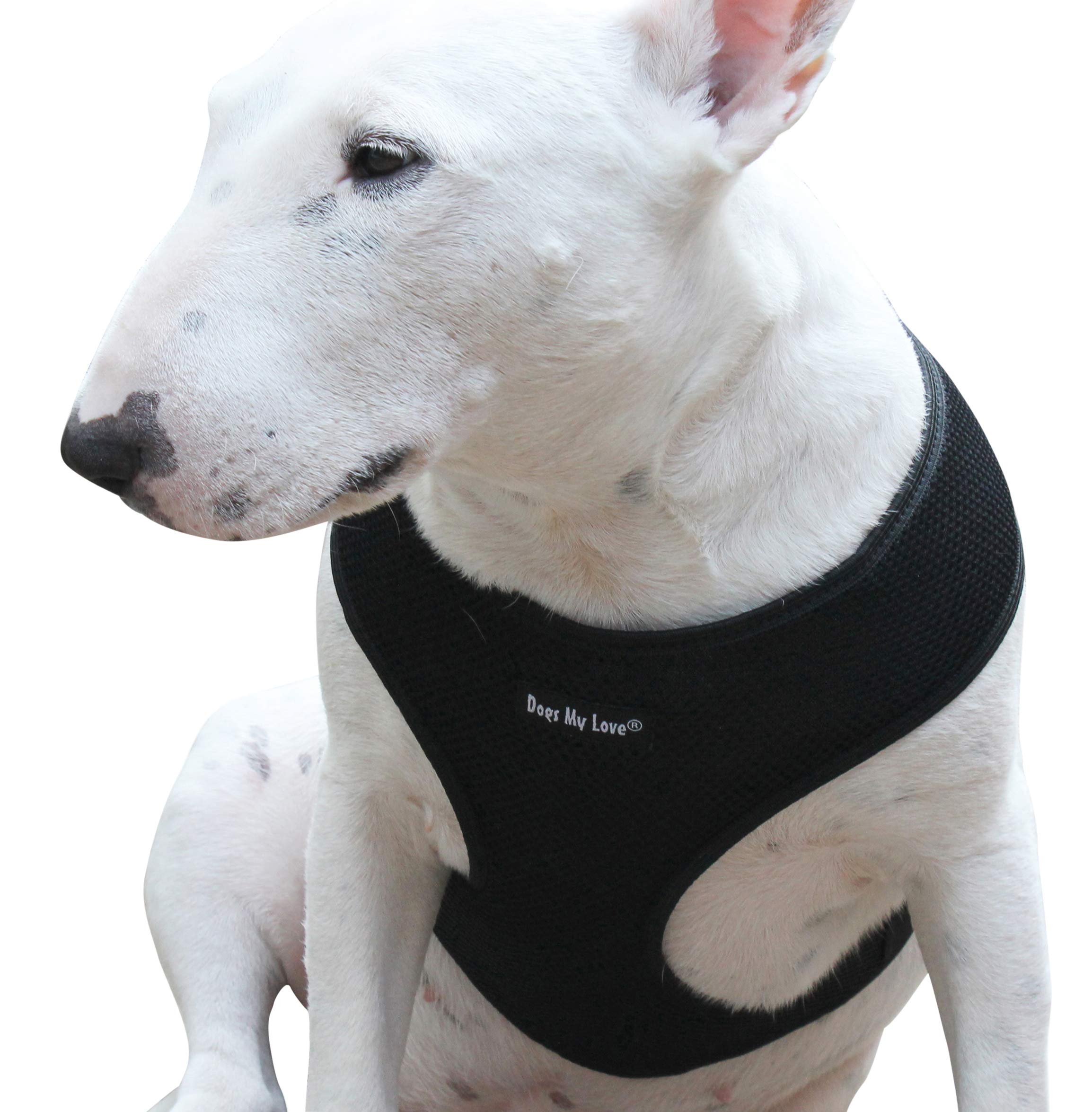 Dogs My Love Soft Mesh Walking Harness For Dogs And Puppies 6 Sizes Black (Xl (Neck Max: 17.5''; Chest Girth: 22''-27''))