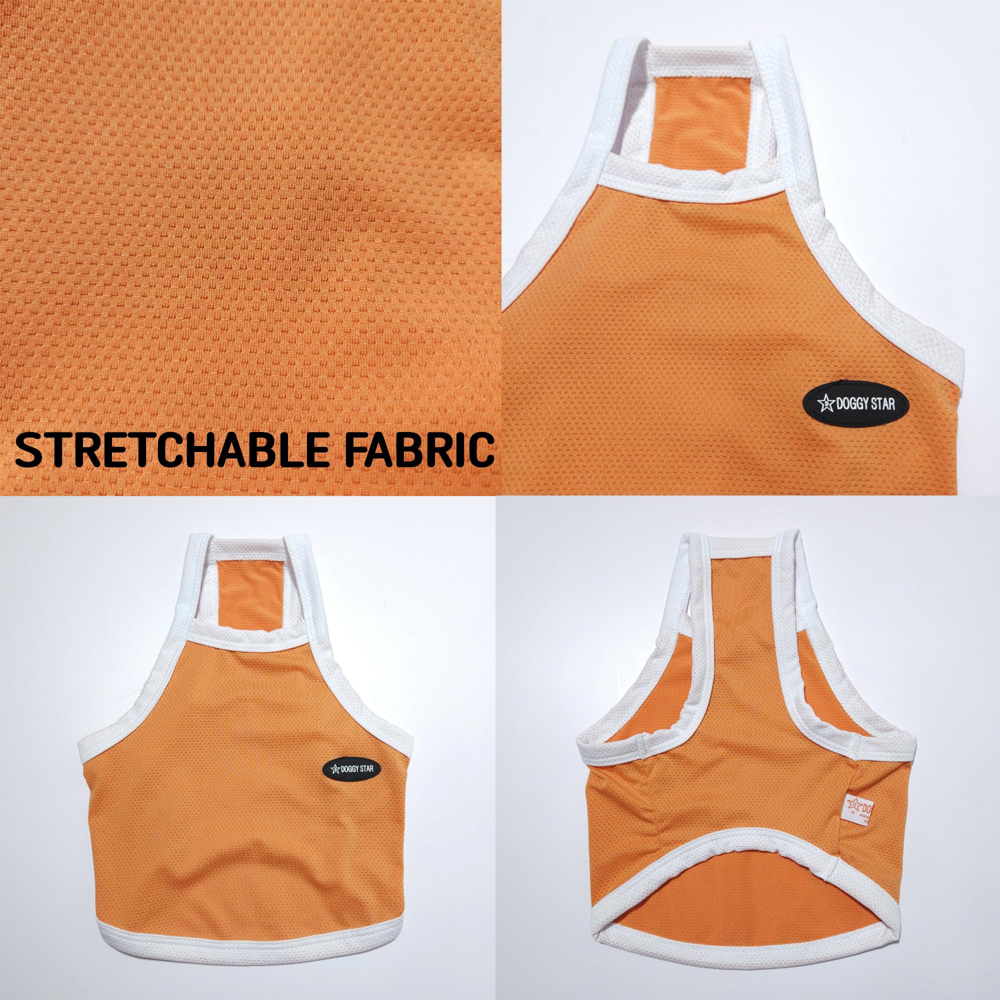 D Doggy Star Dachshund Clothes Spring Summer Cooling String T Shirt Crop Top For Dogs (Xl,Camisole Orange)